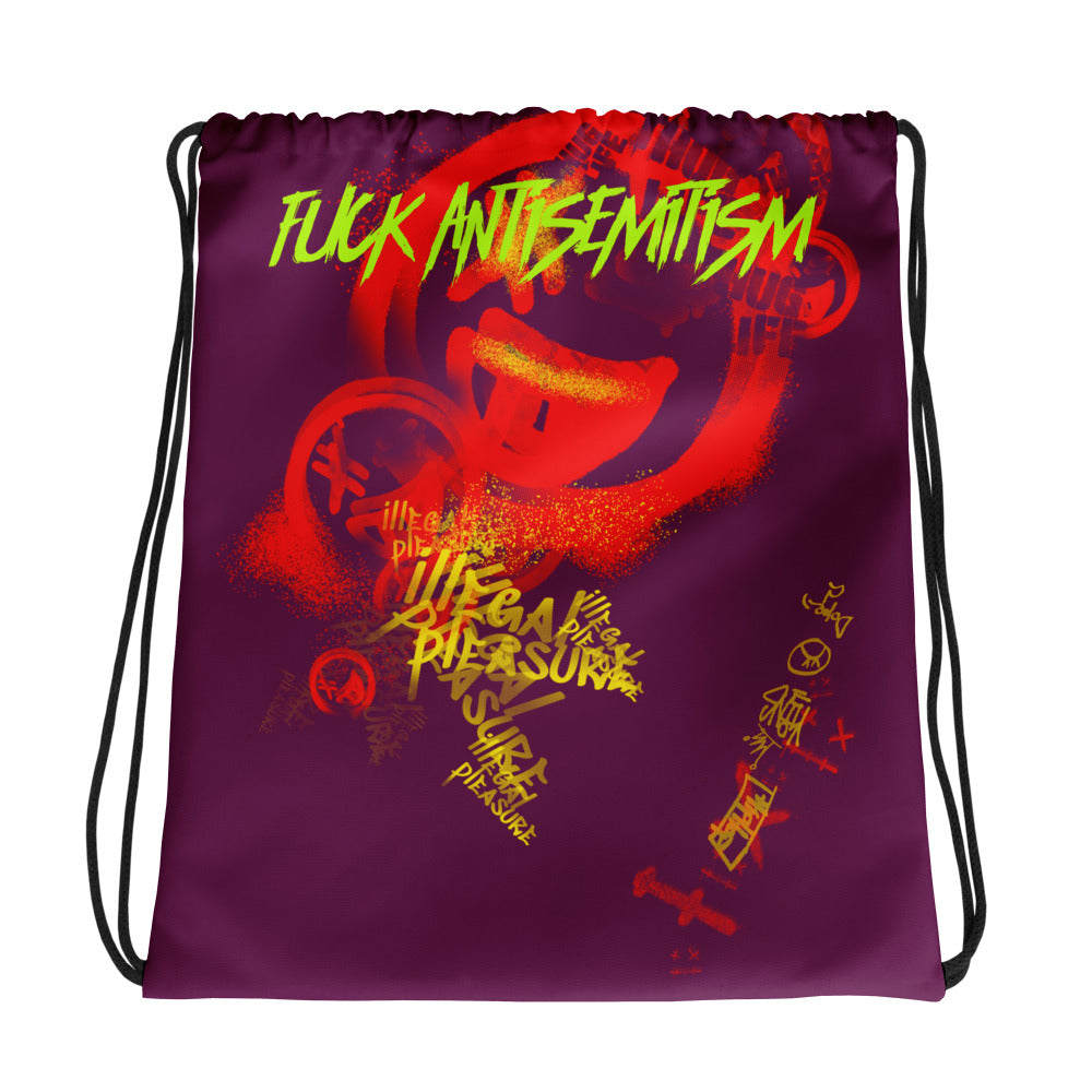 Fuck Antisemitism Graffiti | Drawstring Bag