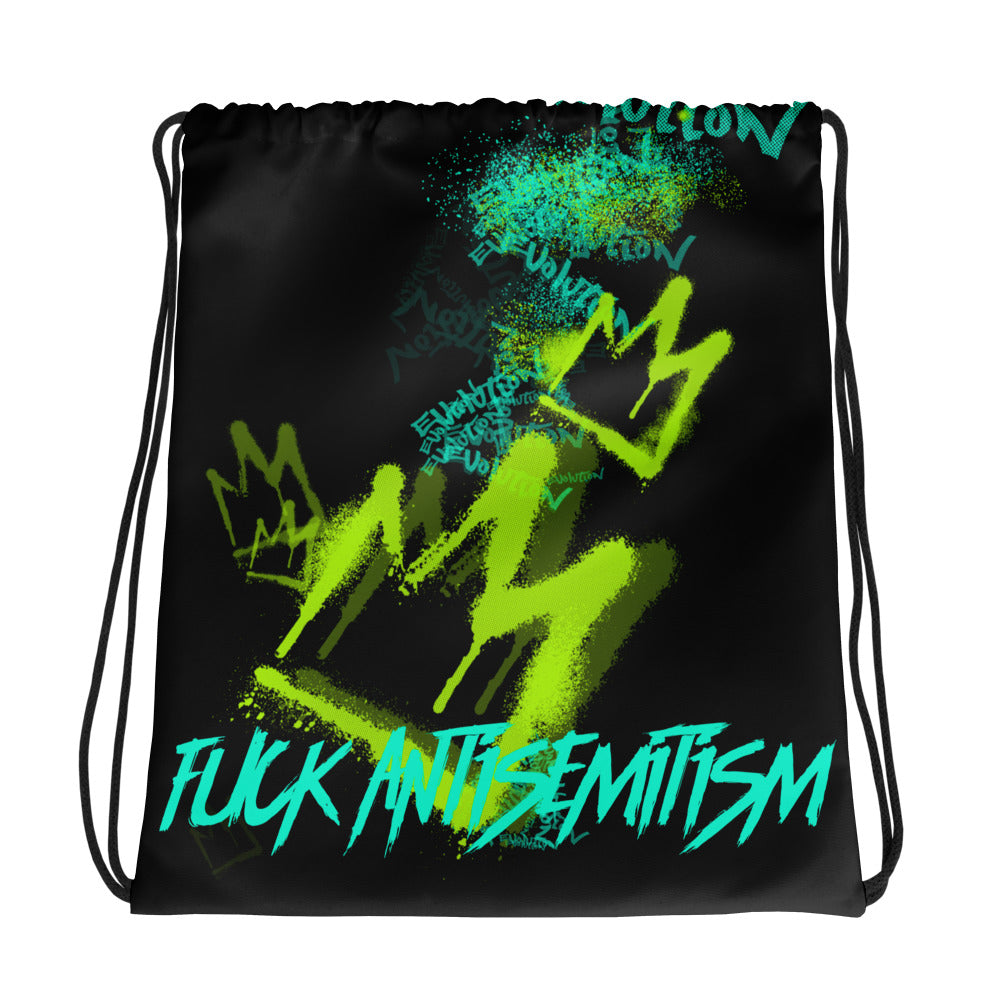 Fuck Antisemitism Graffiti | Drawstring Bag