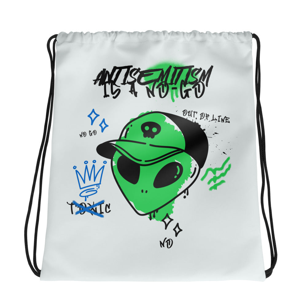 No Go Graffiti Doodle| Antisemitism | Drawstring Bag