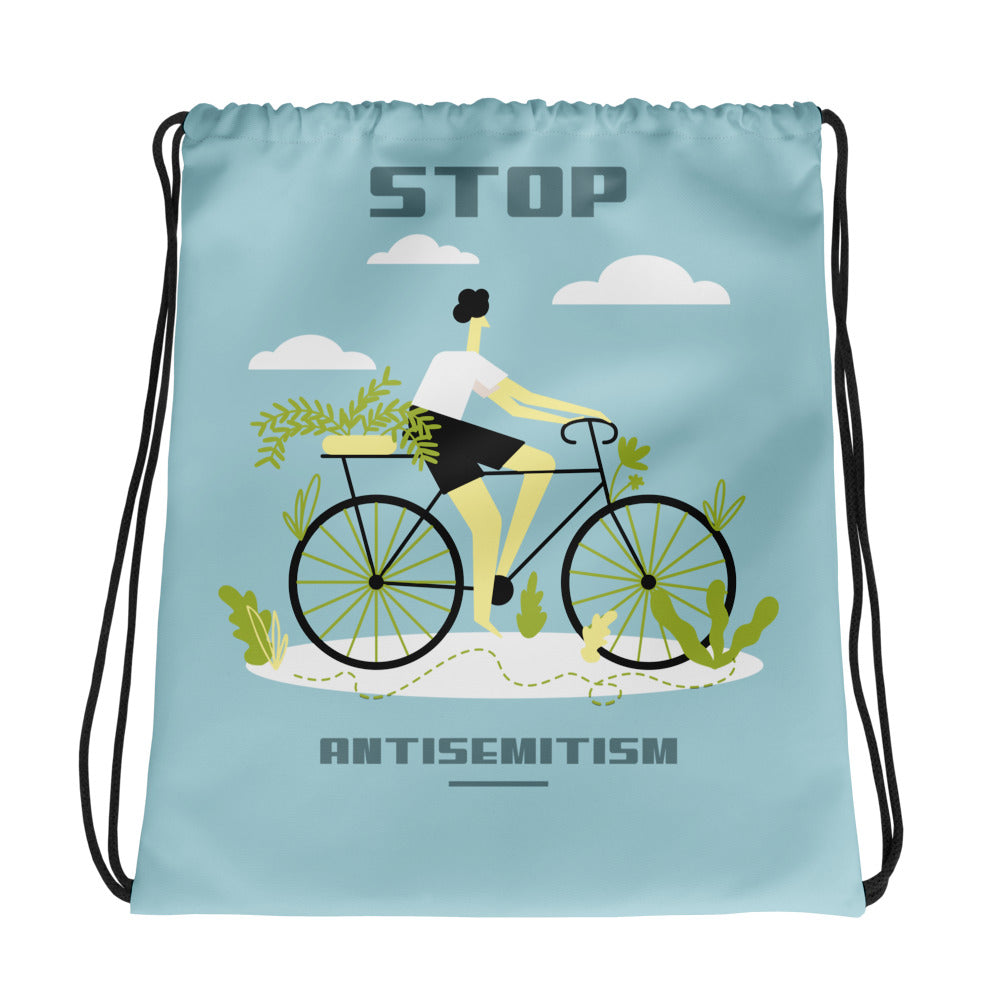 Bike Journey | Stop Antisemitism | Drawstring Bag