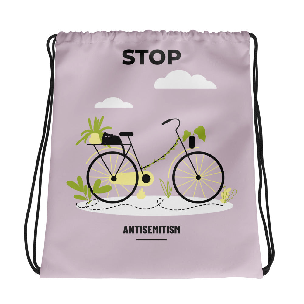 Bike Journey | Stop Antisemitism | Drawstring Bag