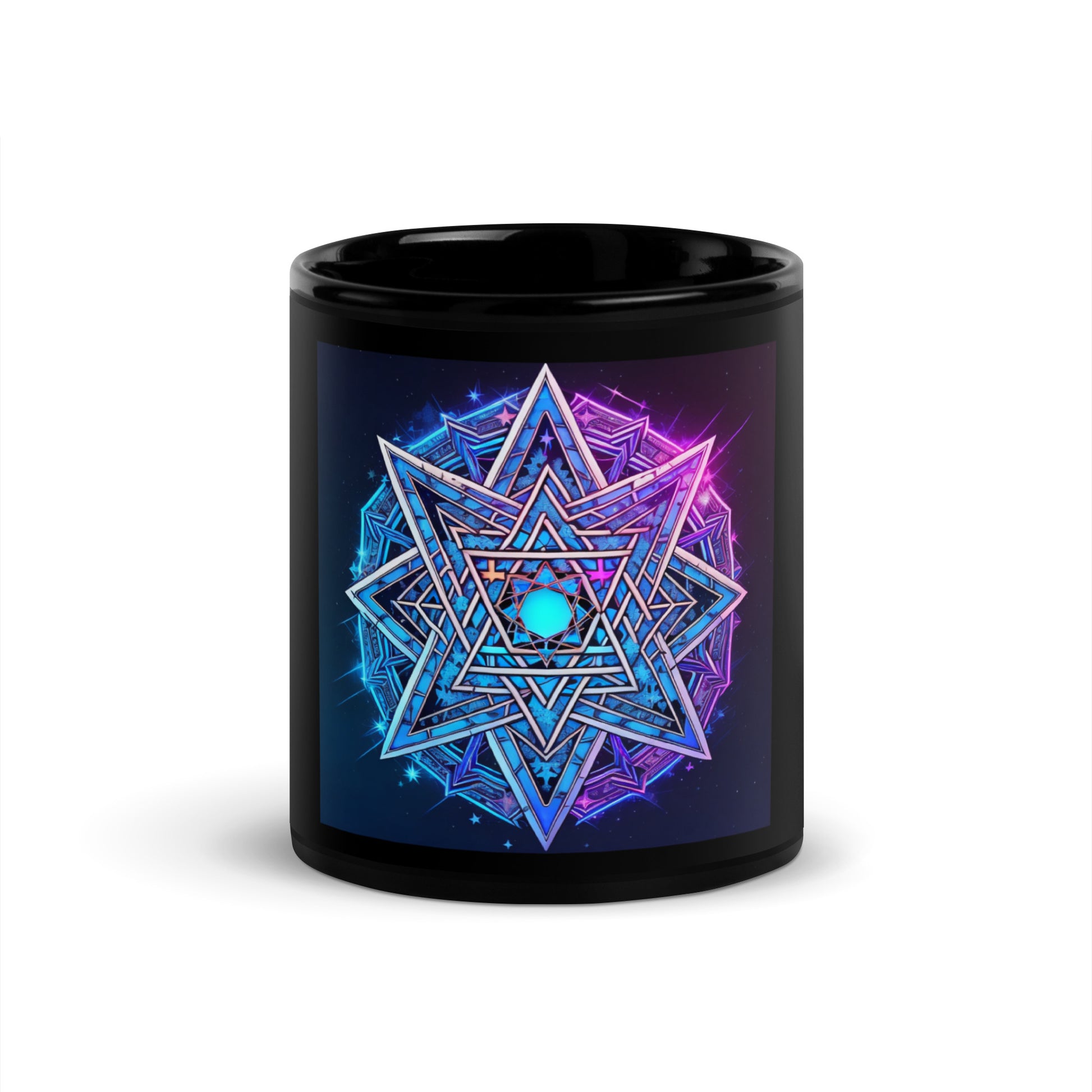 Magic Sound | Star of David | Black Glossy Mug