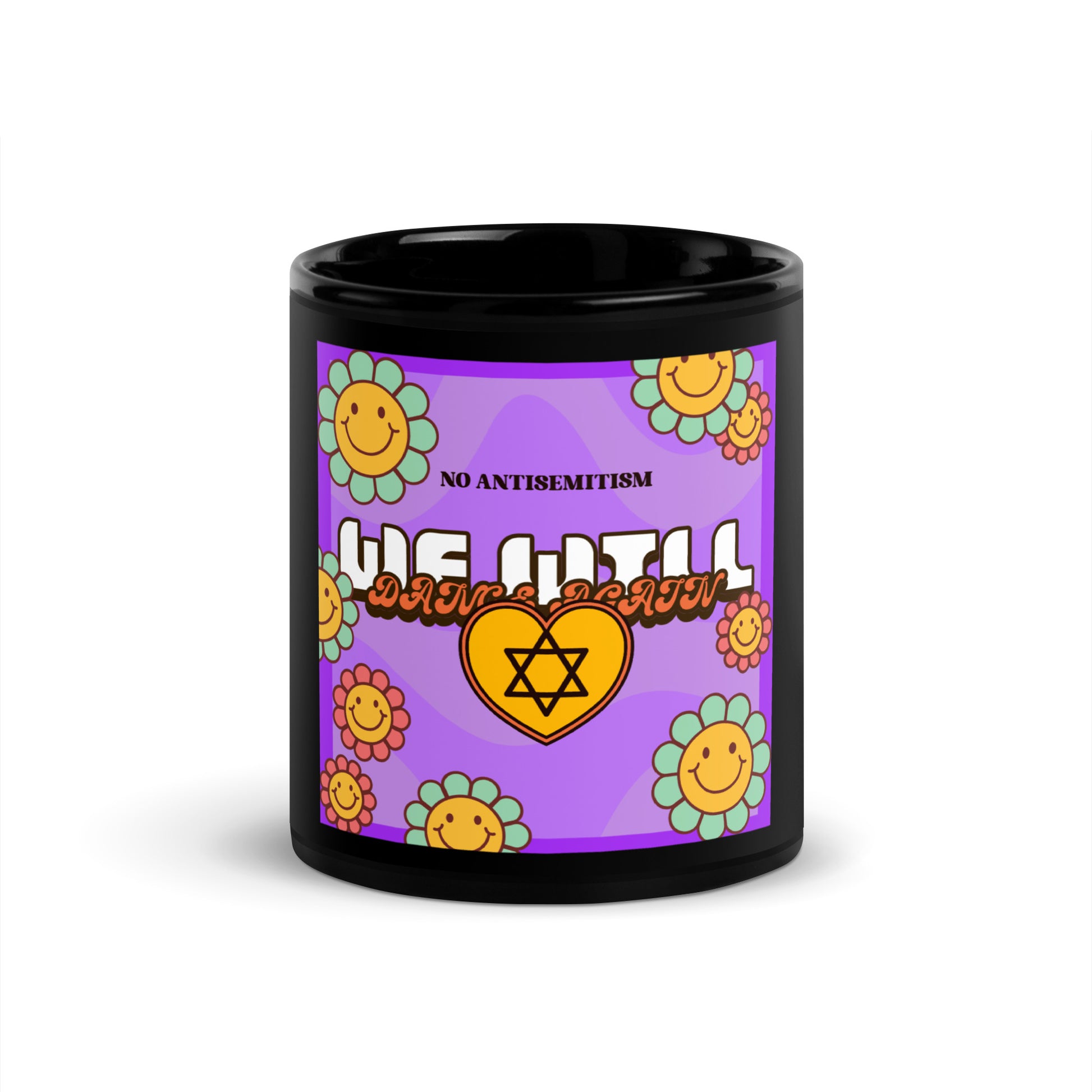 We Will Dance | Retro-Purple Style | Black Glossy Mug