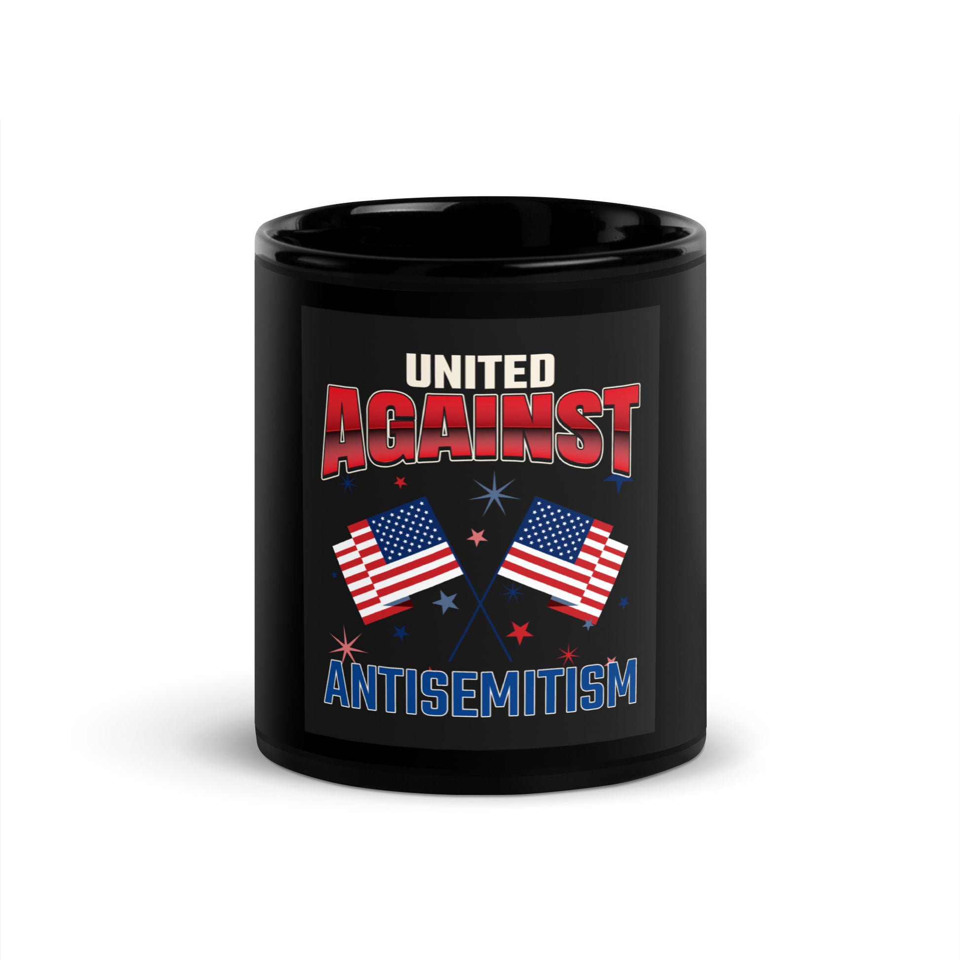 USA Edition | United Against Antisemitism | Black Glossy Mug