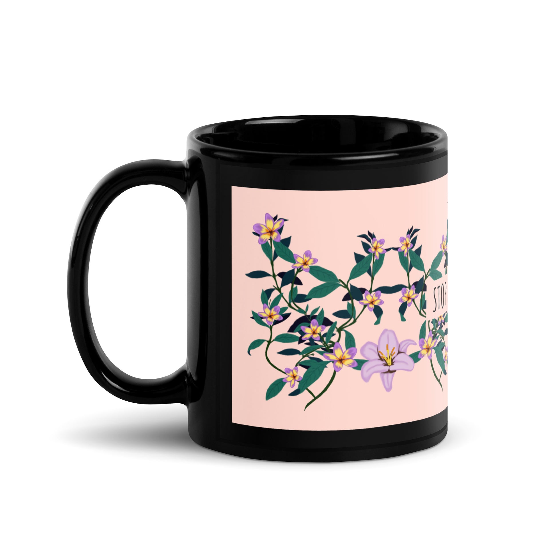 Flower Anthem | Antisemitism | Black Glossy Mug