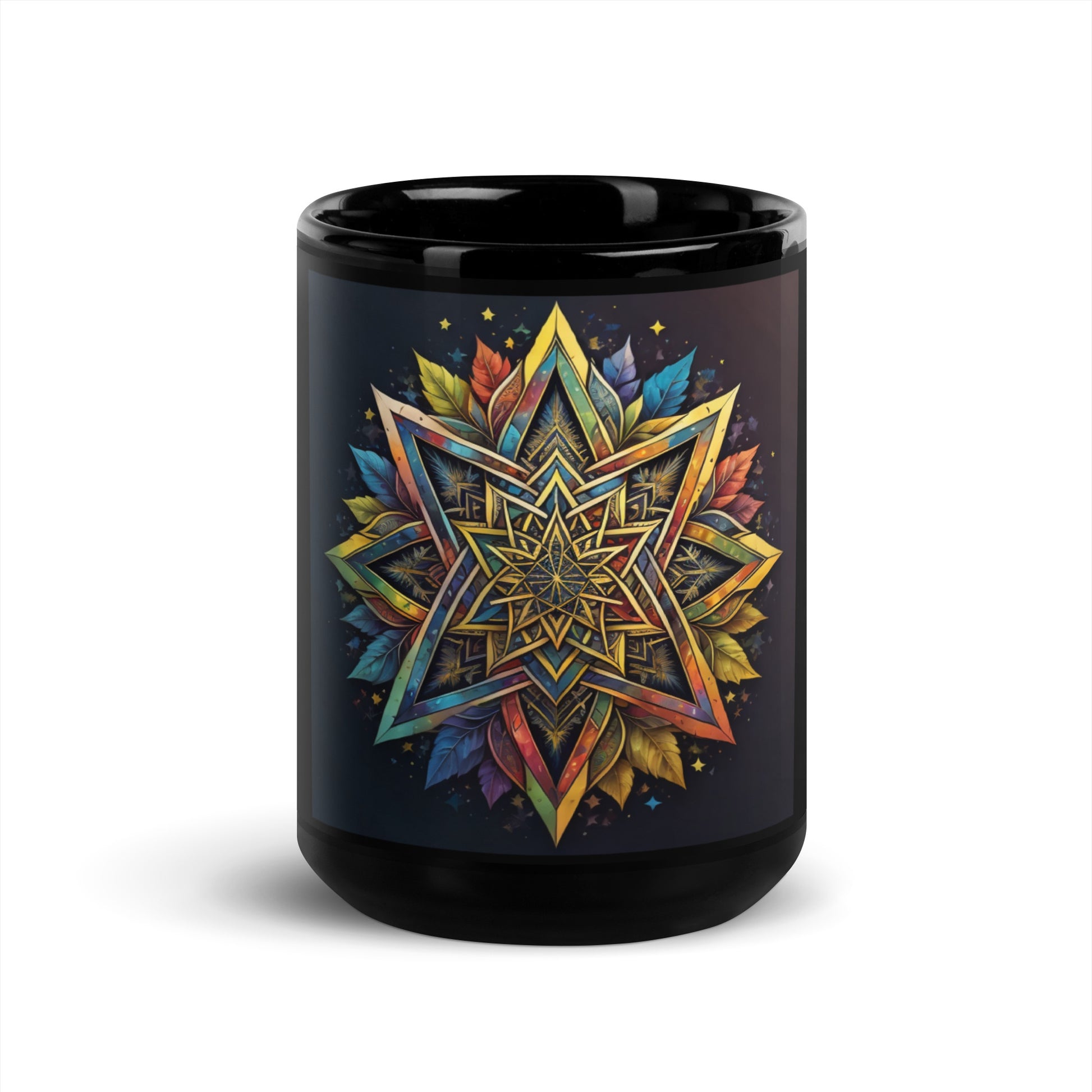 Vibrant Song | Star of David | Black Glossy Mug