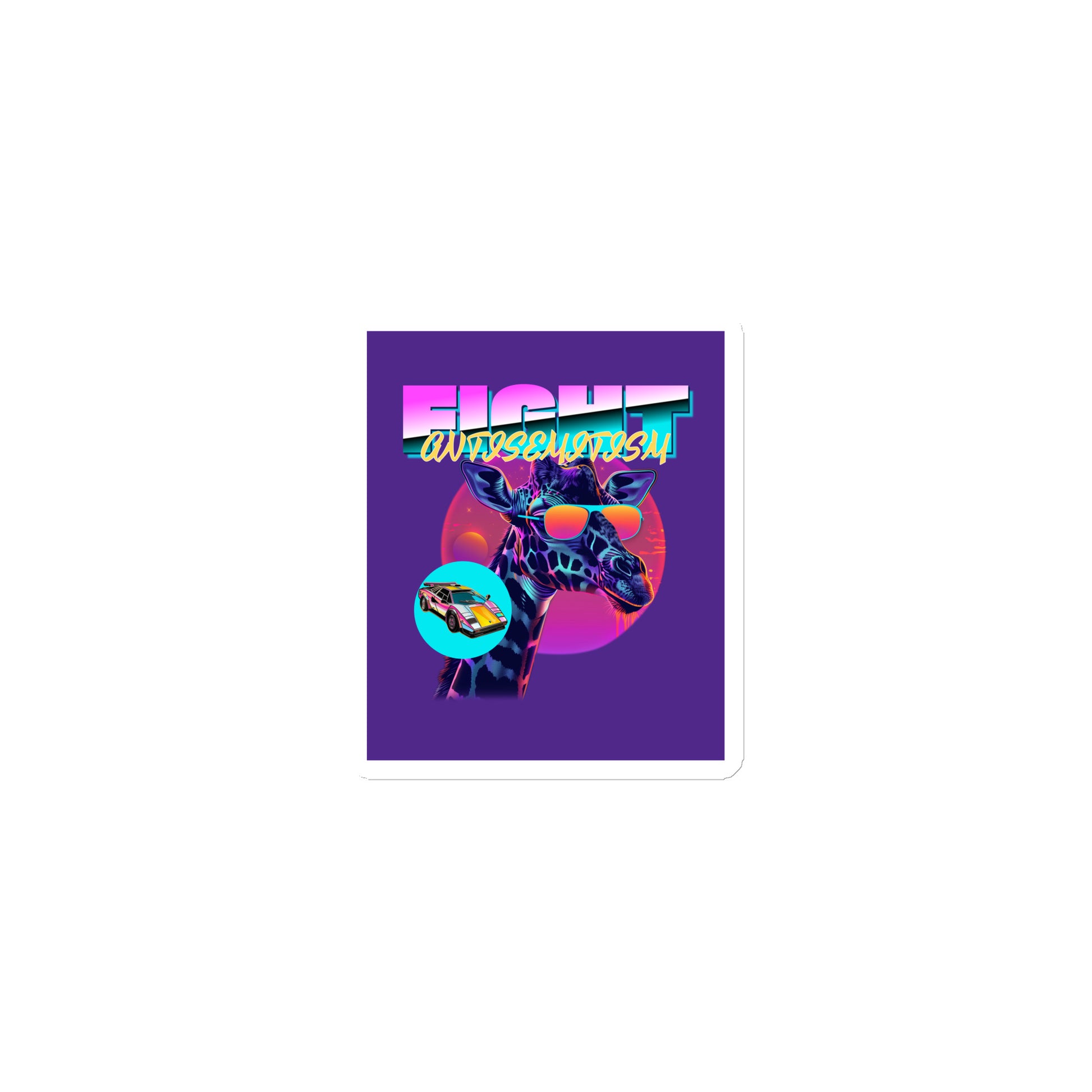 Retro Neon Animal | Fight Antisemitism | Die-Cut Magnet