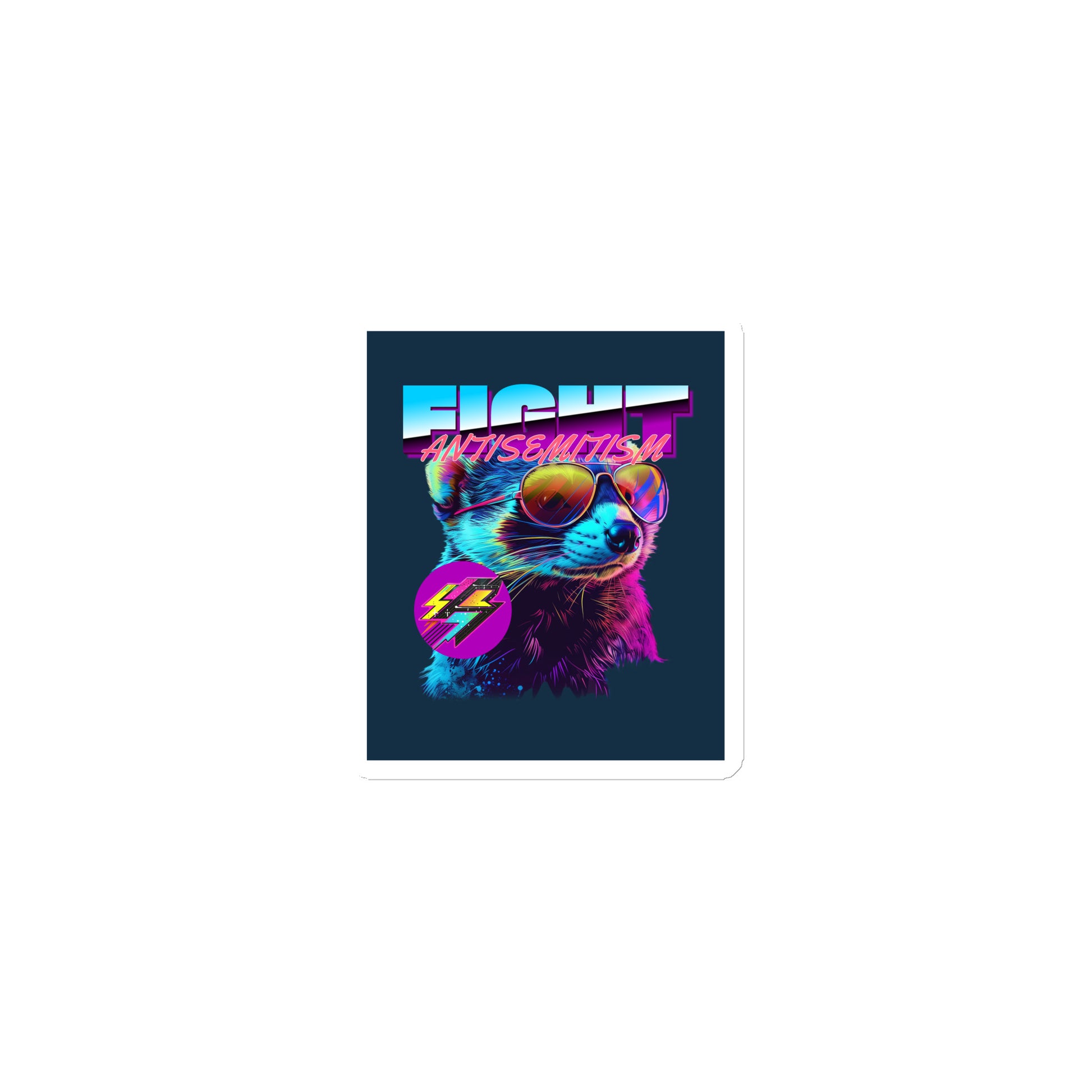 Retro Neon Animal | Fight Antisemitism | Die-Cut Magnet
