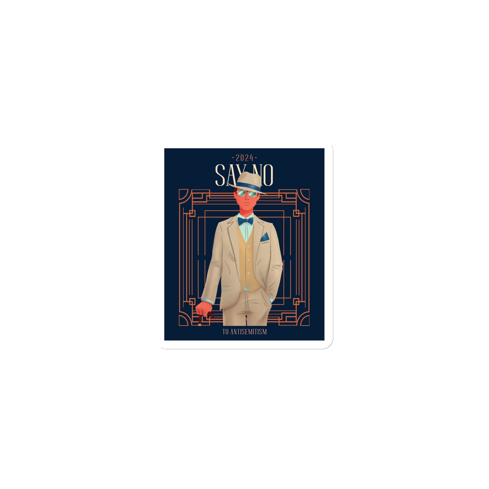 Art Deco Love Story | No Antisemitism | Die-Cut Magnet