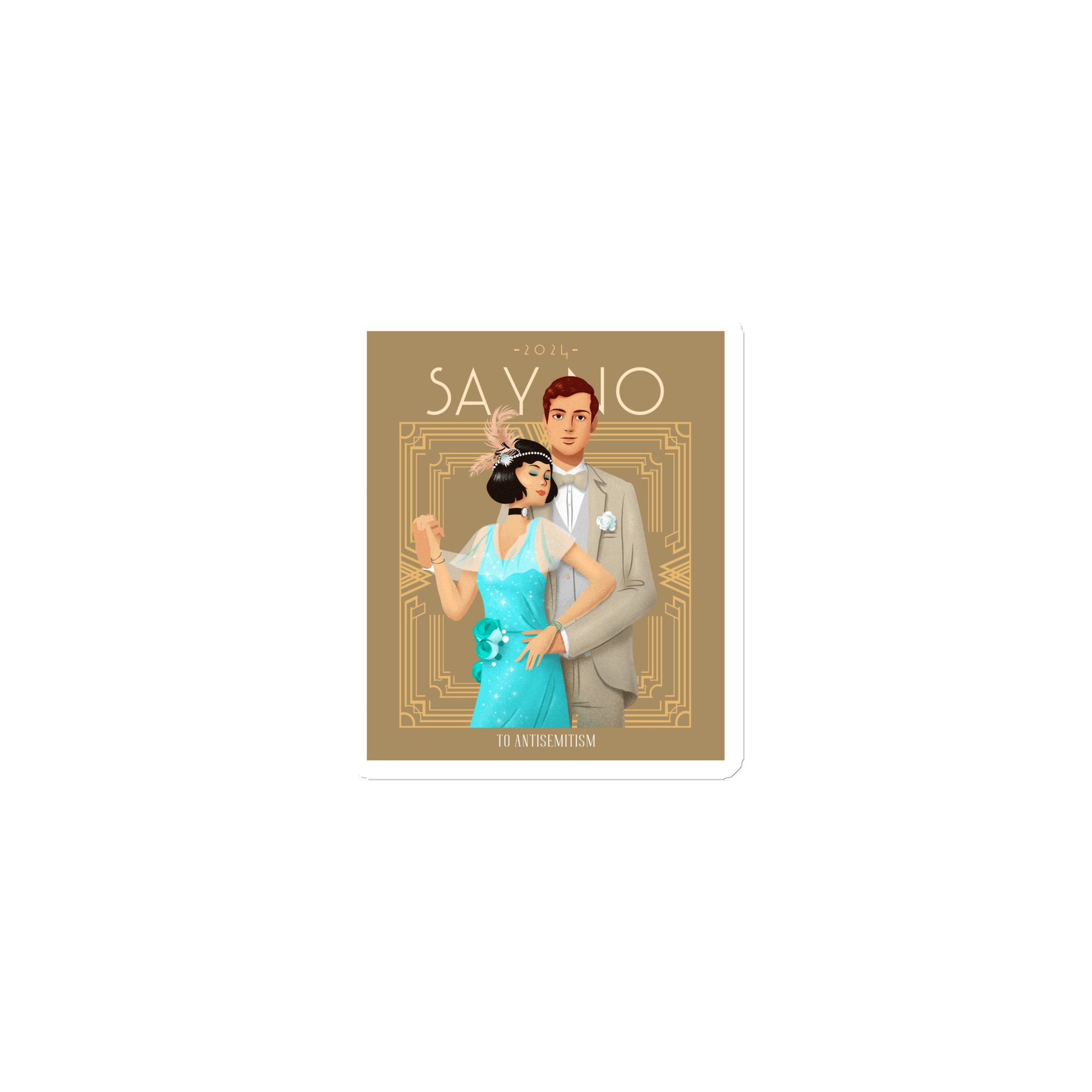 Art Deco Love Story | No Antisemitism | Die-Cut Magnet