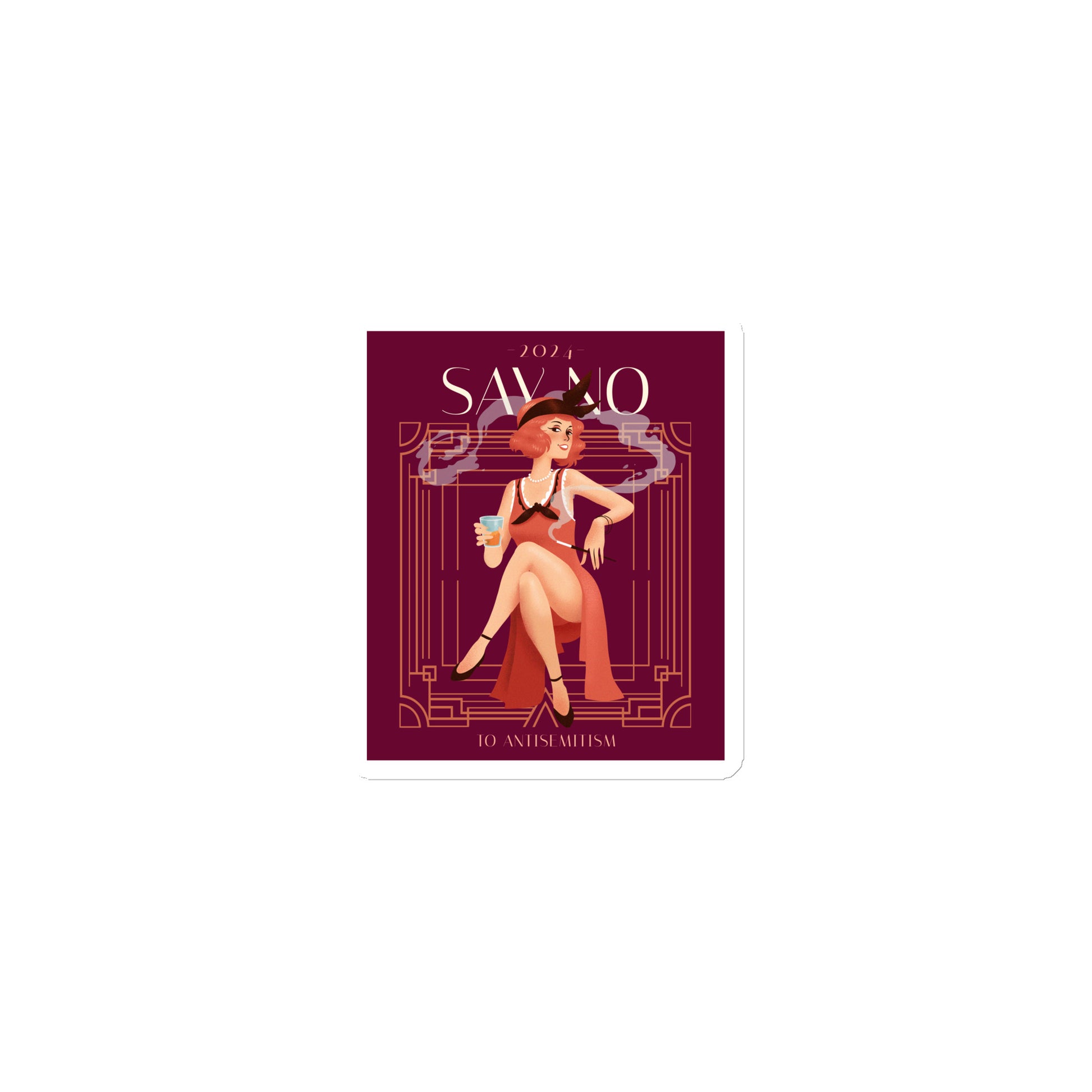 Art Deco Love Story | No Antisemitism | Die-Cut Magnet