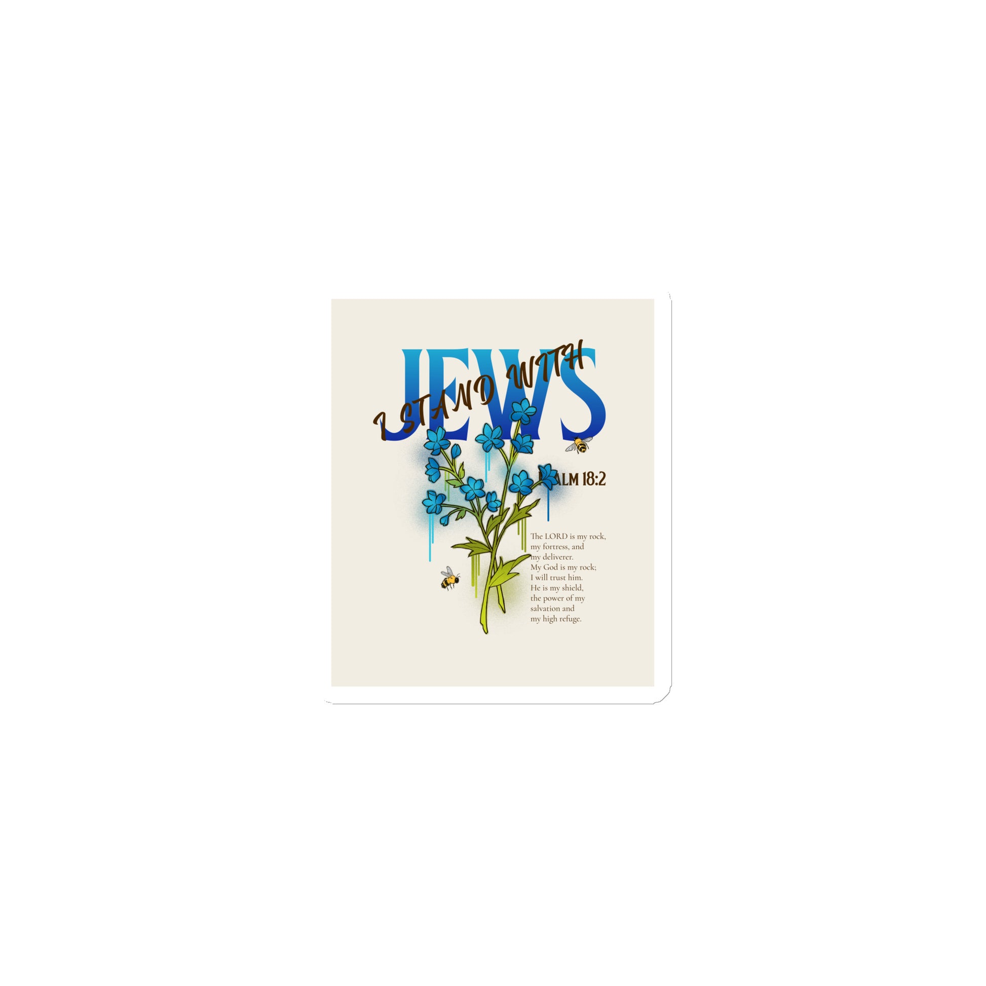 I Stand With Jews | Flower Christian Bible Verse | Die-Cut Magnet