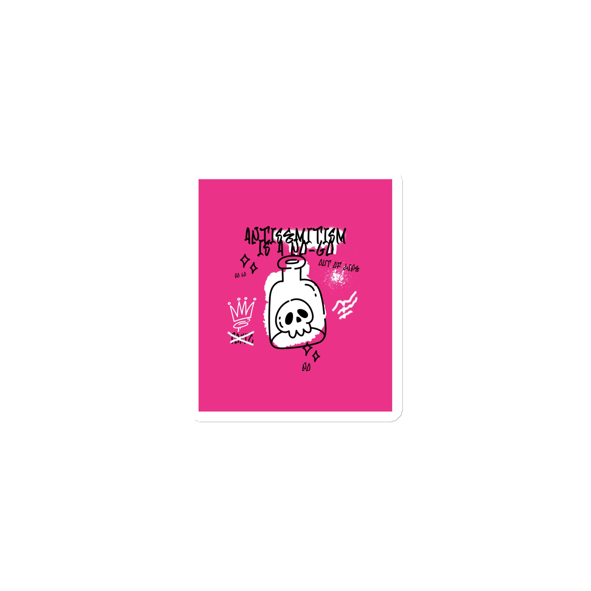 No Go Graffiti Doodle | Antisemitism | Die-Cut Magnet