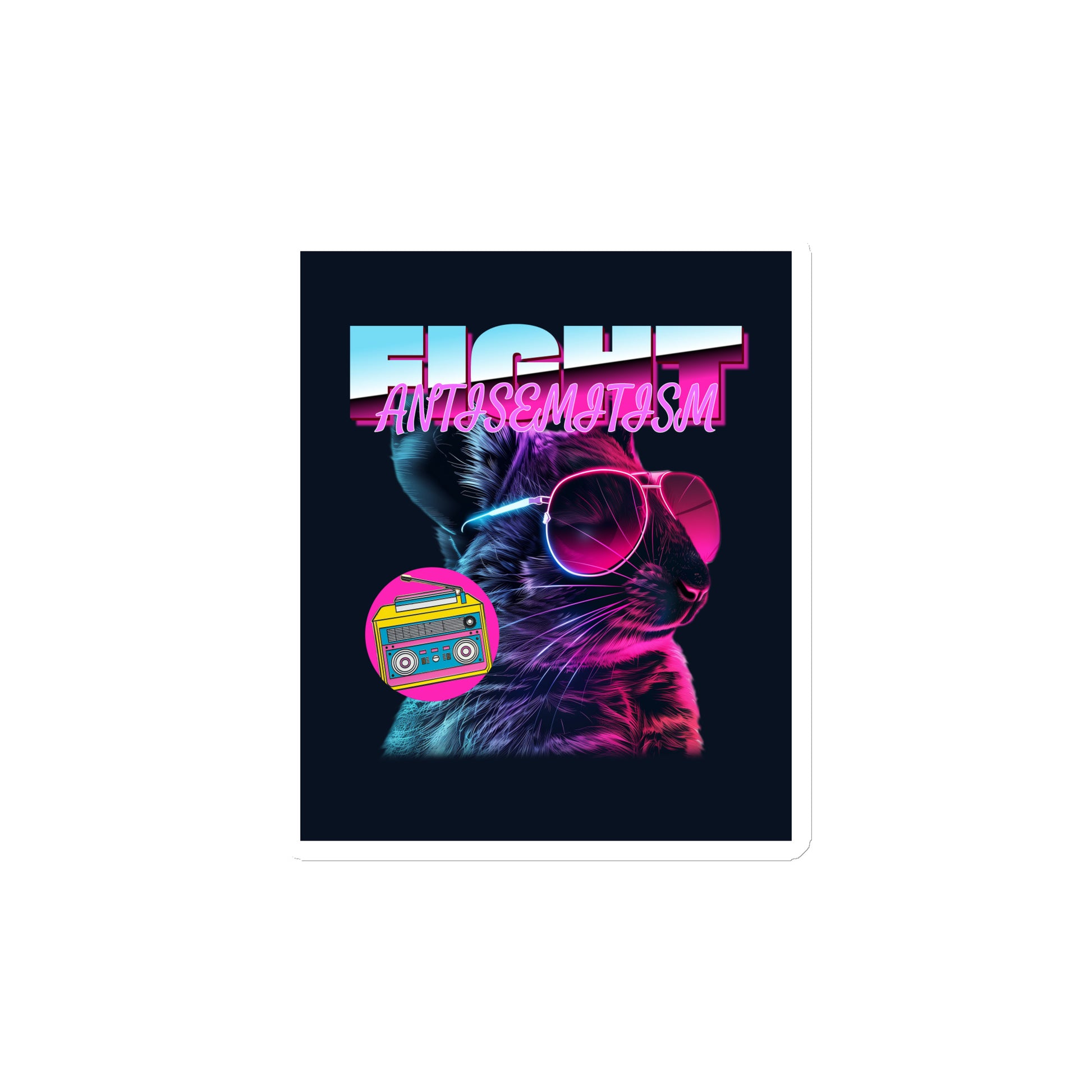 Retro Neon Animal | Fight Antisemitism | Die-Cut Magnet