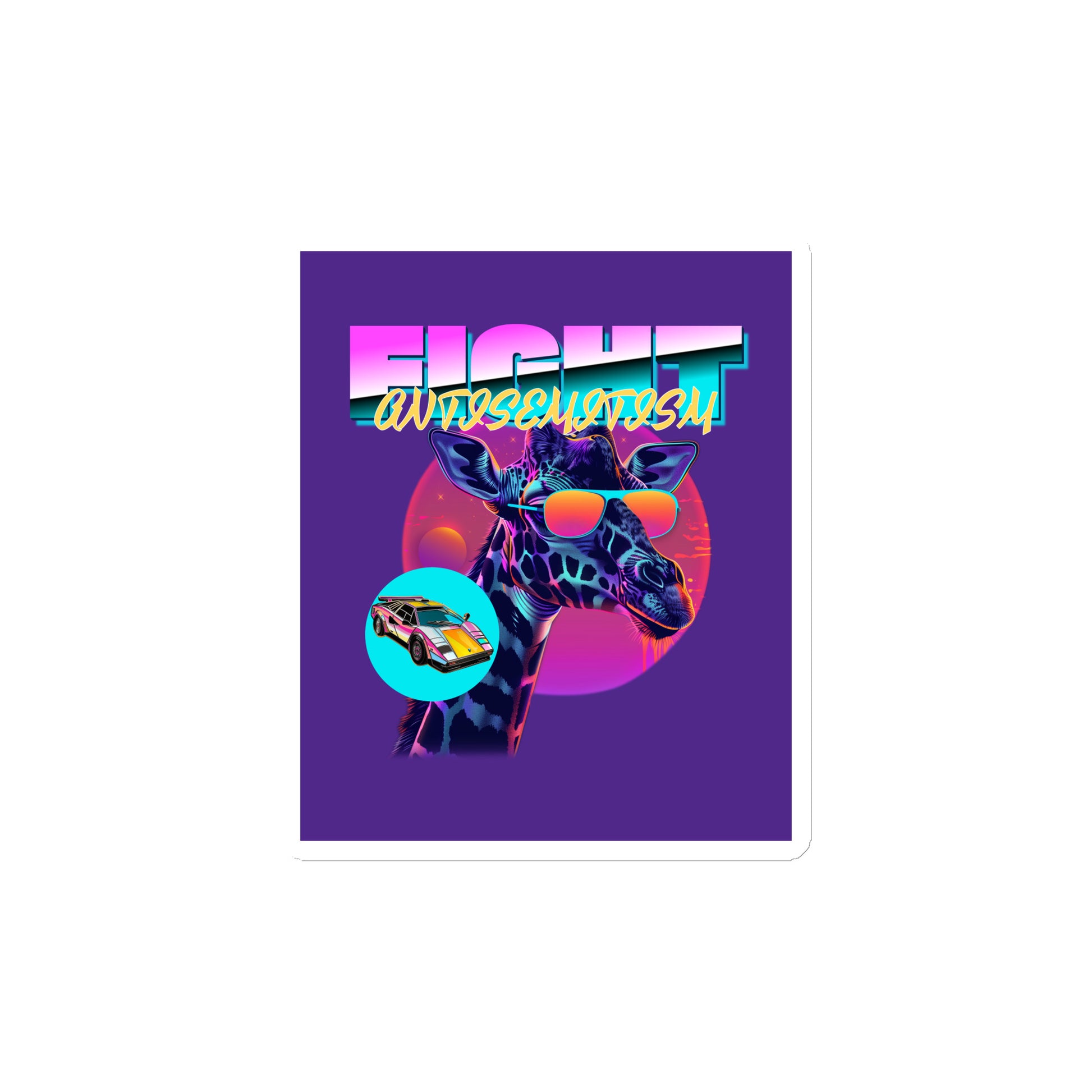 Retro Neon Animal | Fight Antisemitism | Die-Cut Magnet
