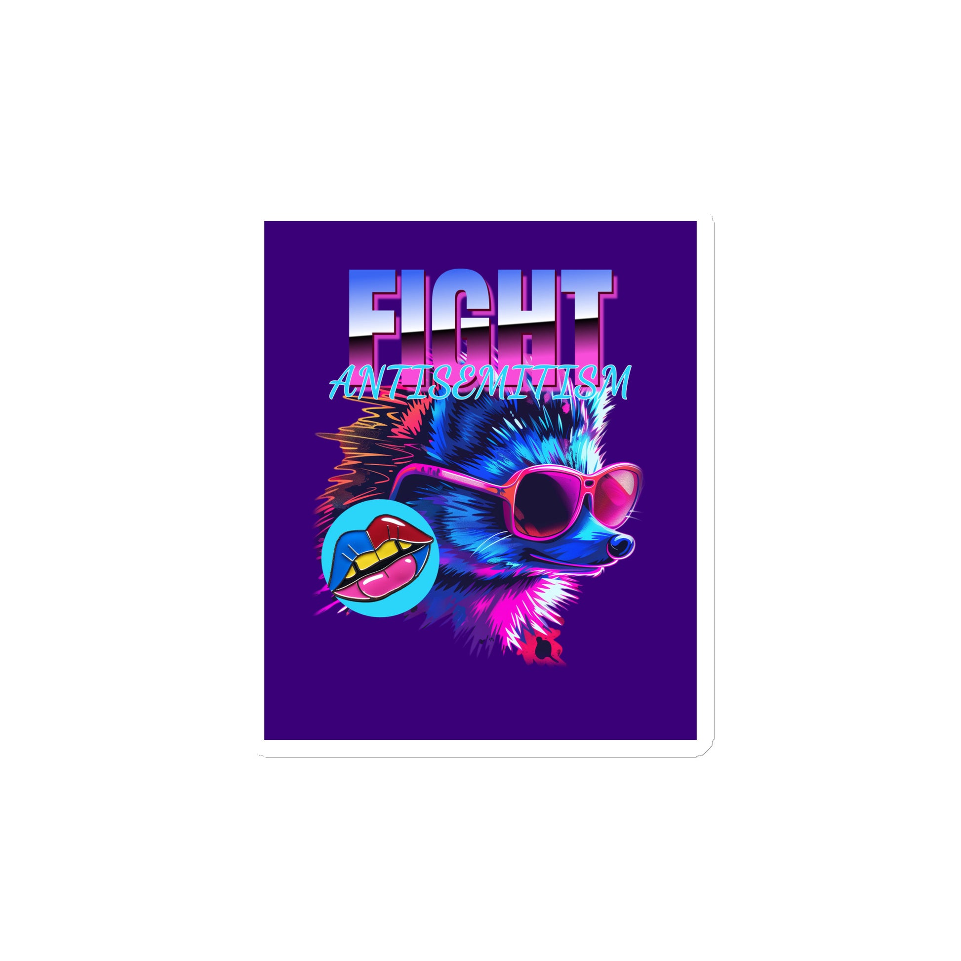 Retro Neon Animal | Fight Antisemitism | Die-Cut Magnet