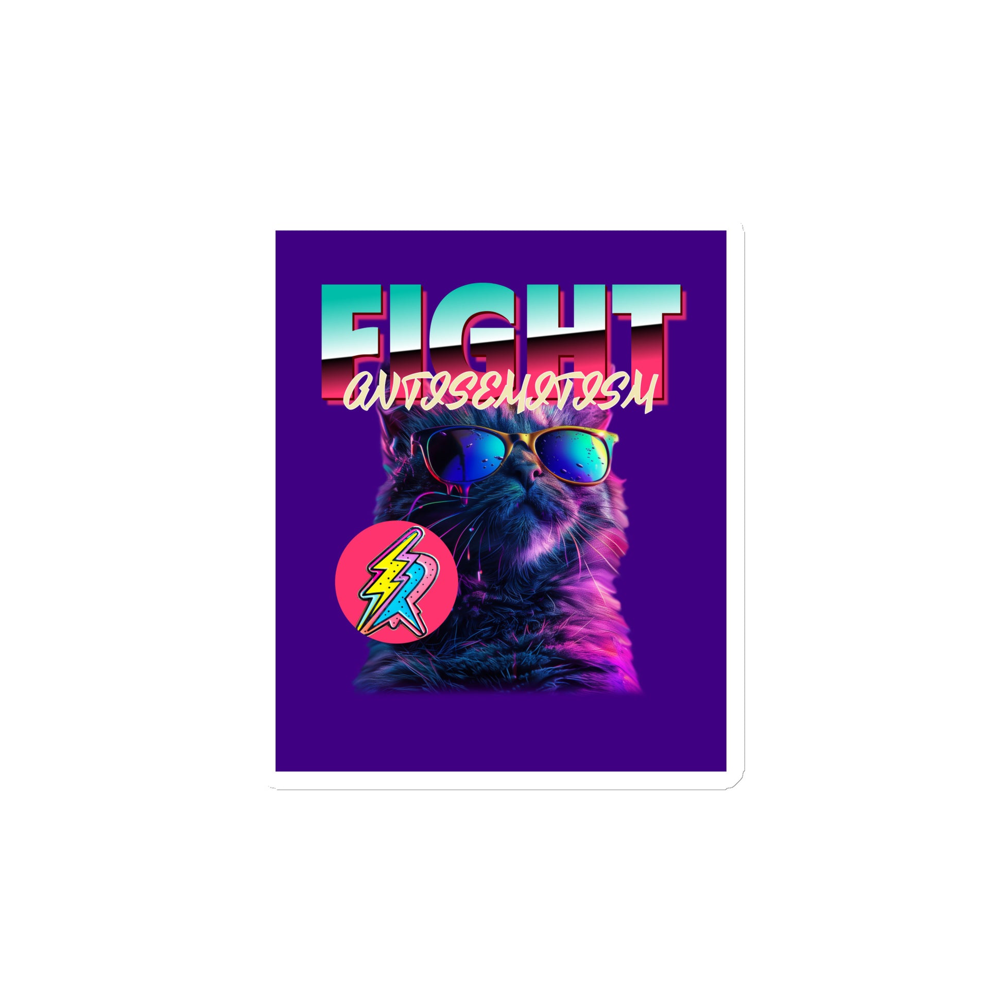 Retro Neon Animal | Fight Antisemitism | Die-Cut Magnet