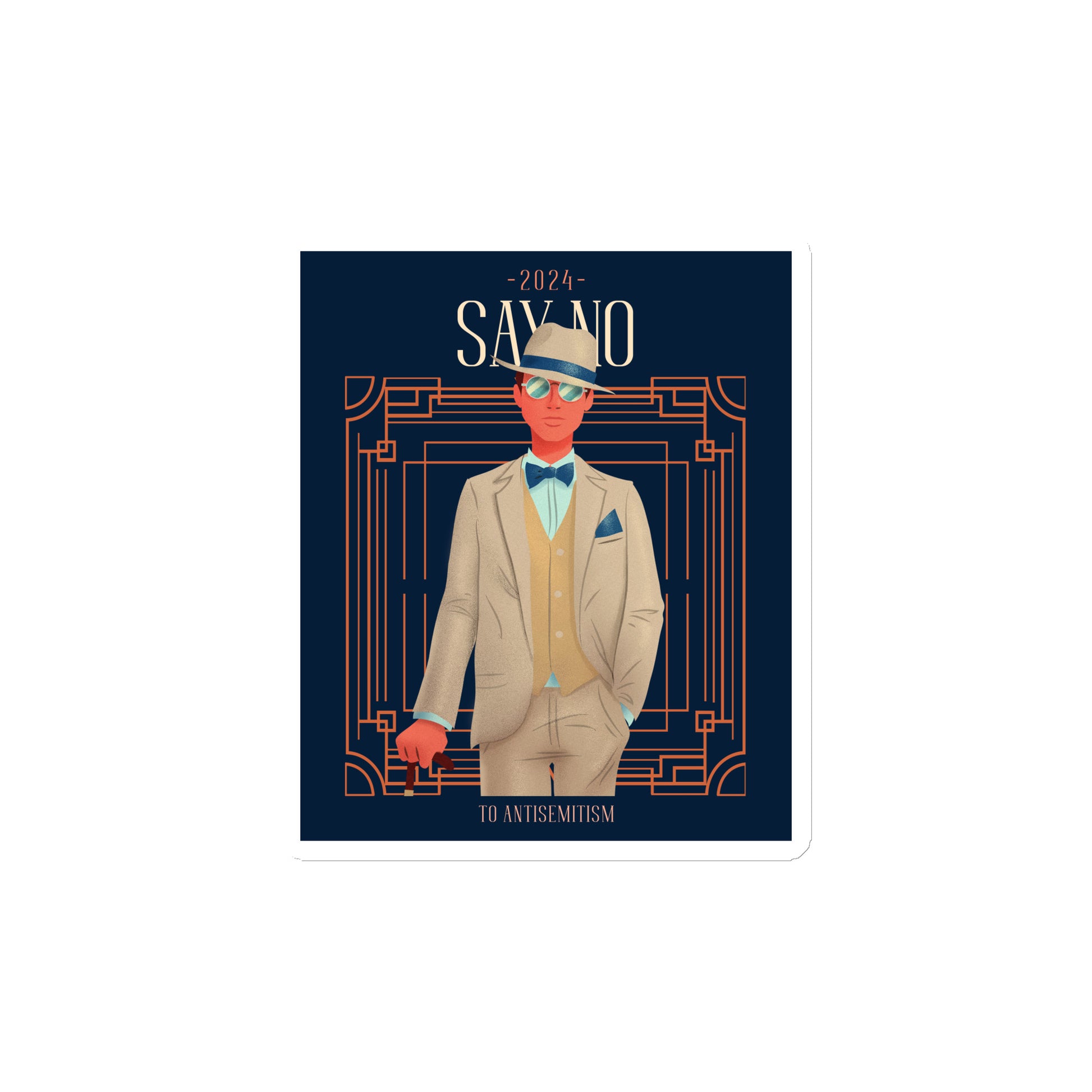 Art Deco Love Story | No Antisemitism | Die-Cut Magnet