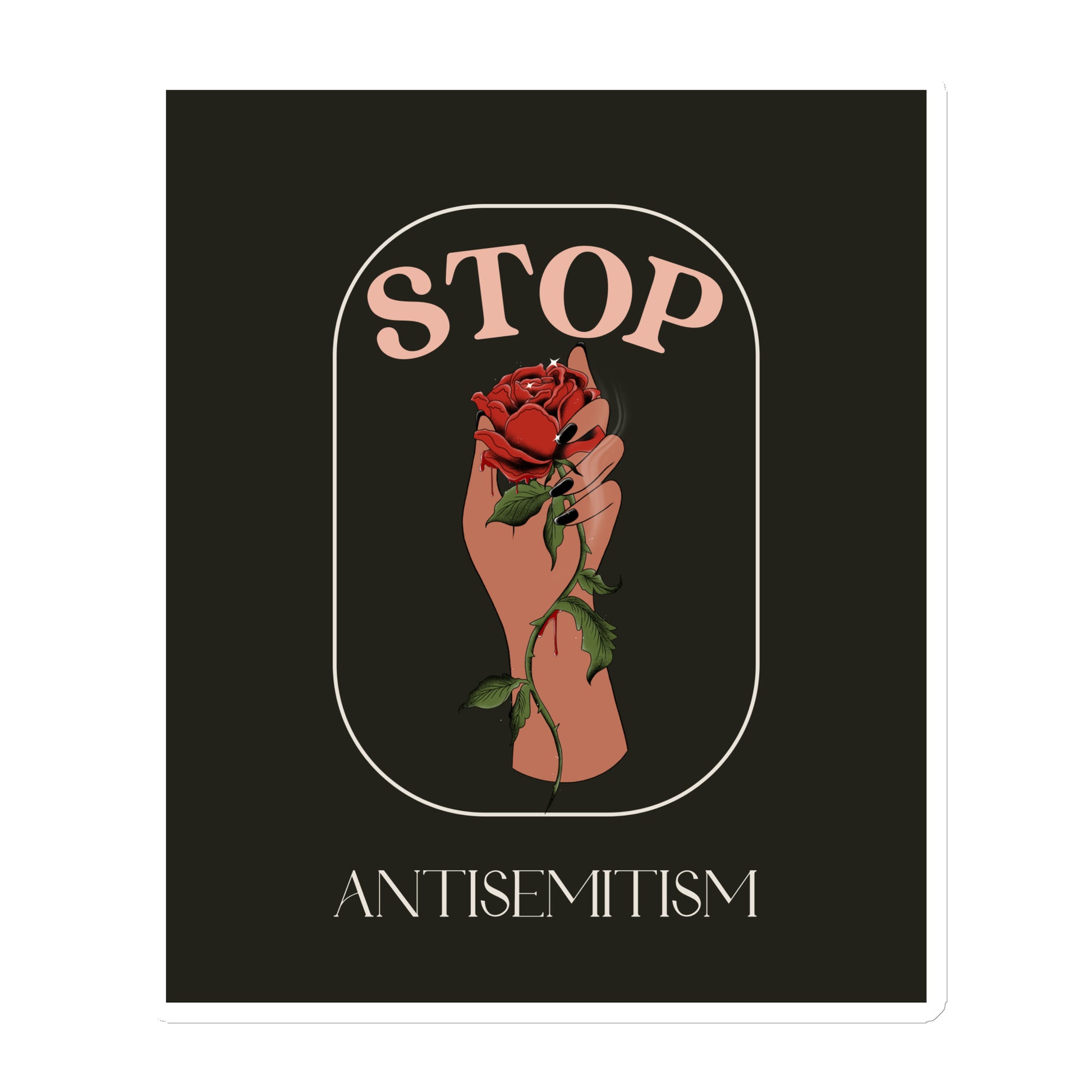 Stop Antisemitism | Plants & Flowers Edition | Die-Cut Magnet