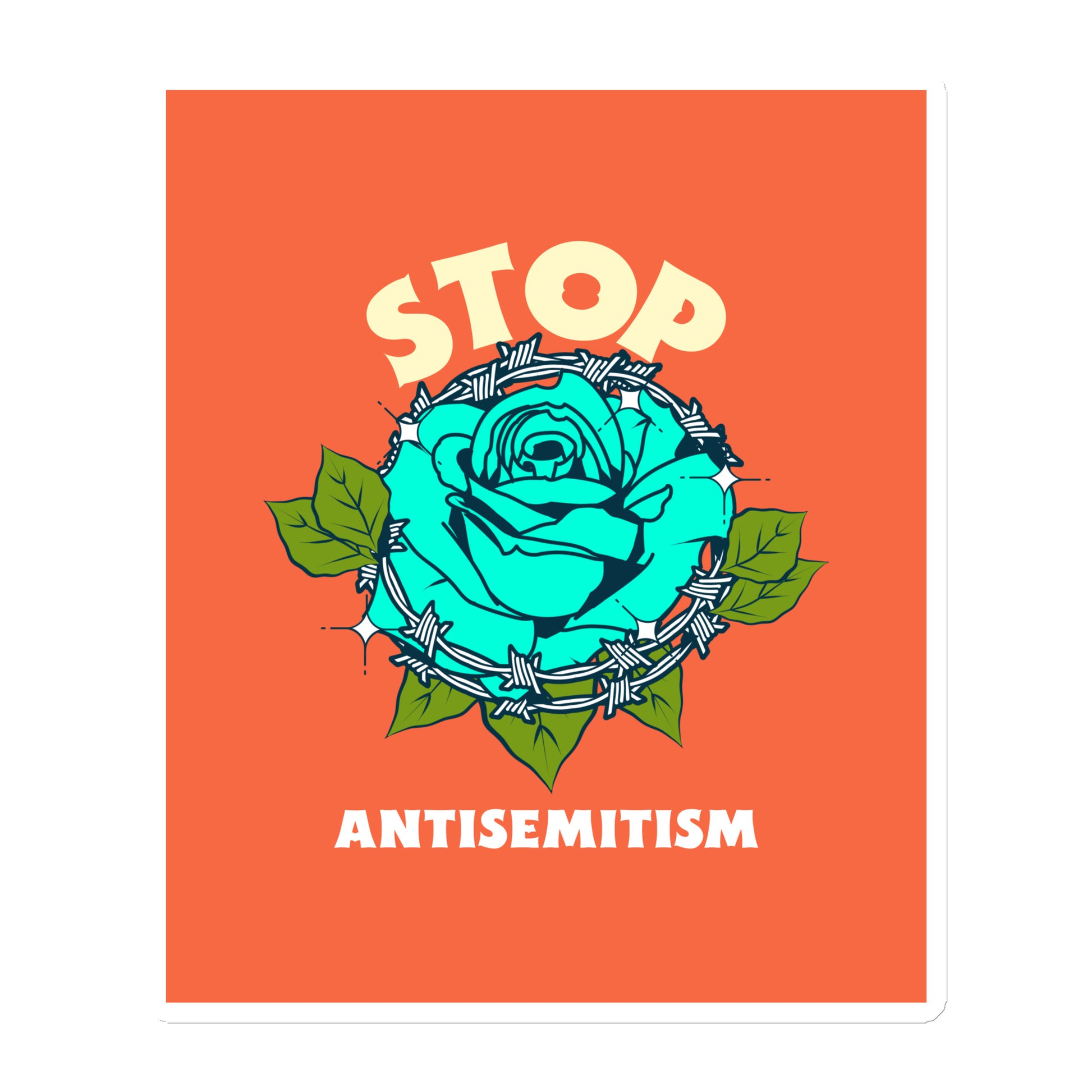Stop Antisemitism | Plants & Flowers Edition | Die-Cut Magnet