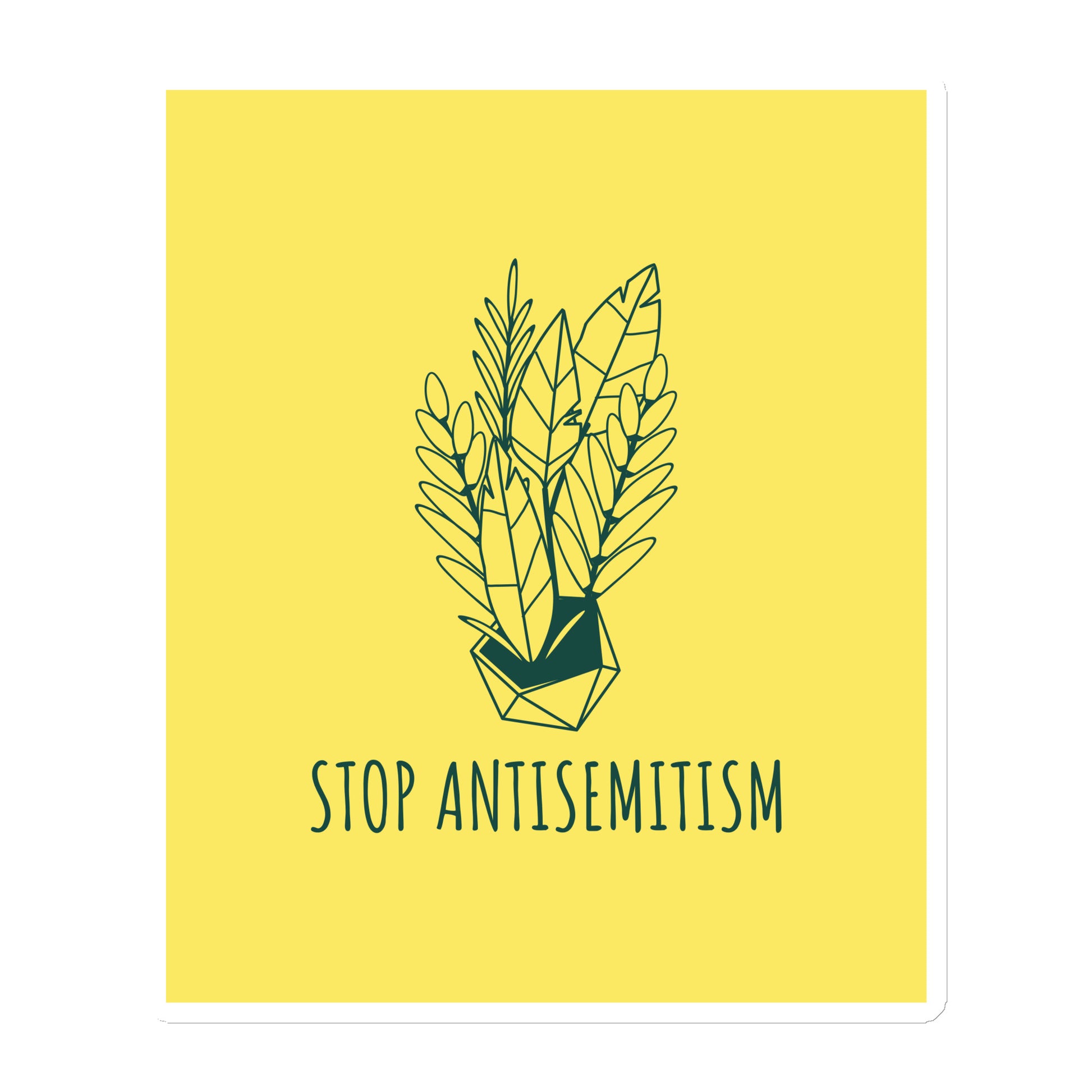 Stop Antisemitism | Plants & Flowers Edition | Die-Cut Magnet