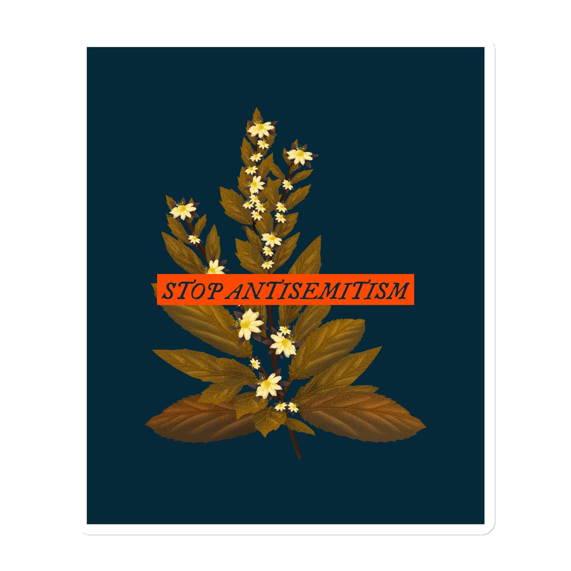 Stop Antisemitism | Plants & Flowers Edition | Die-Cut Magnet