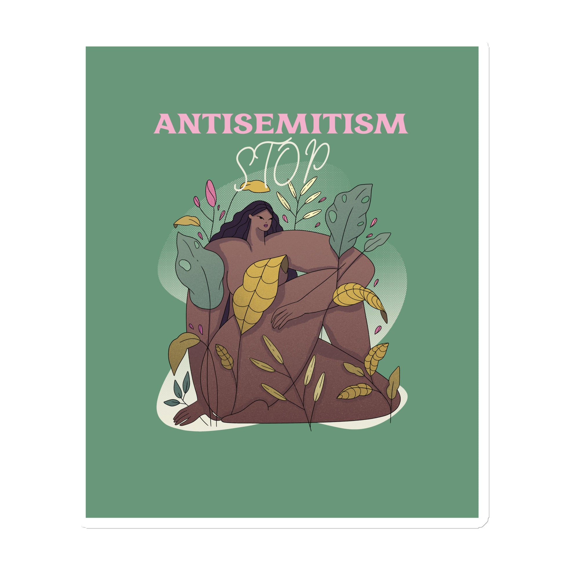 Stop Antisemitism | Plants & Flowers Edition | Die-Cut Magnet