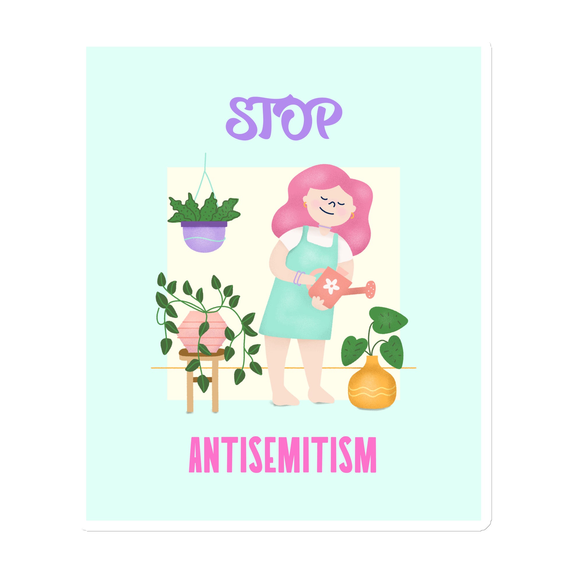 Stop Antisemitism | Plants & Flowers Edition | Die-Cut Magnet