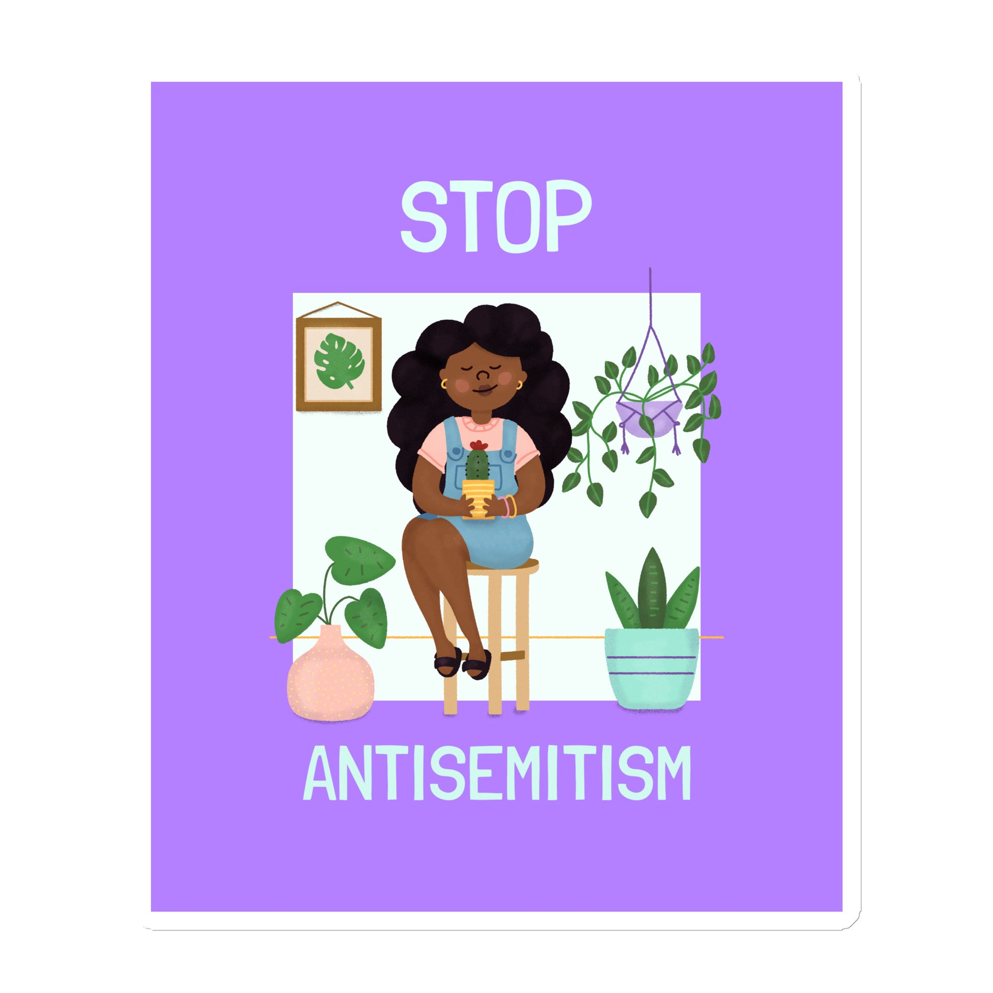 Stop Antisemitism | Plants & Flowers Edition | Die-Cut Magnet