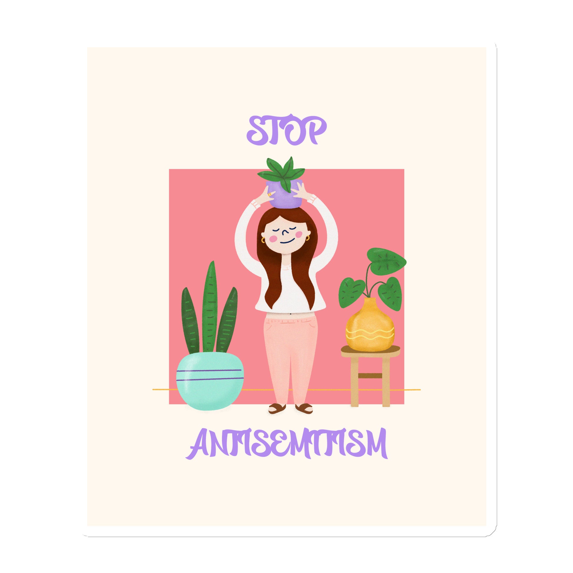 Stop Antisemitism | Plants & Flowers Edition | Die-Cut Magnet