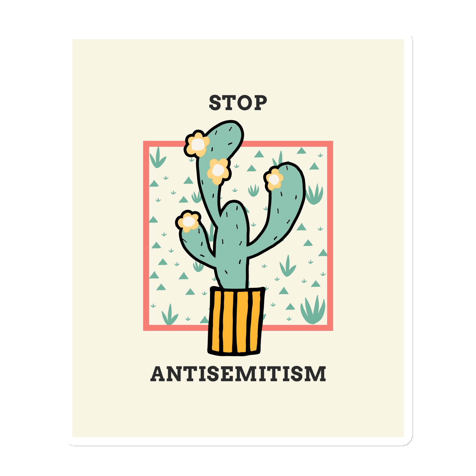 Stop Antisemitism | Plants & Flowers Edition | Die-Cut Magnet