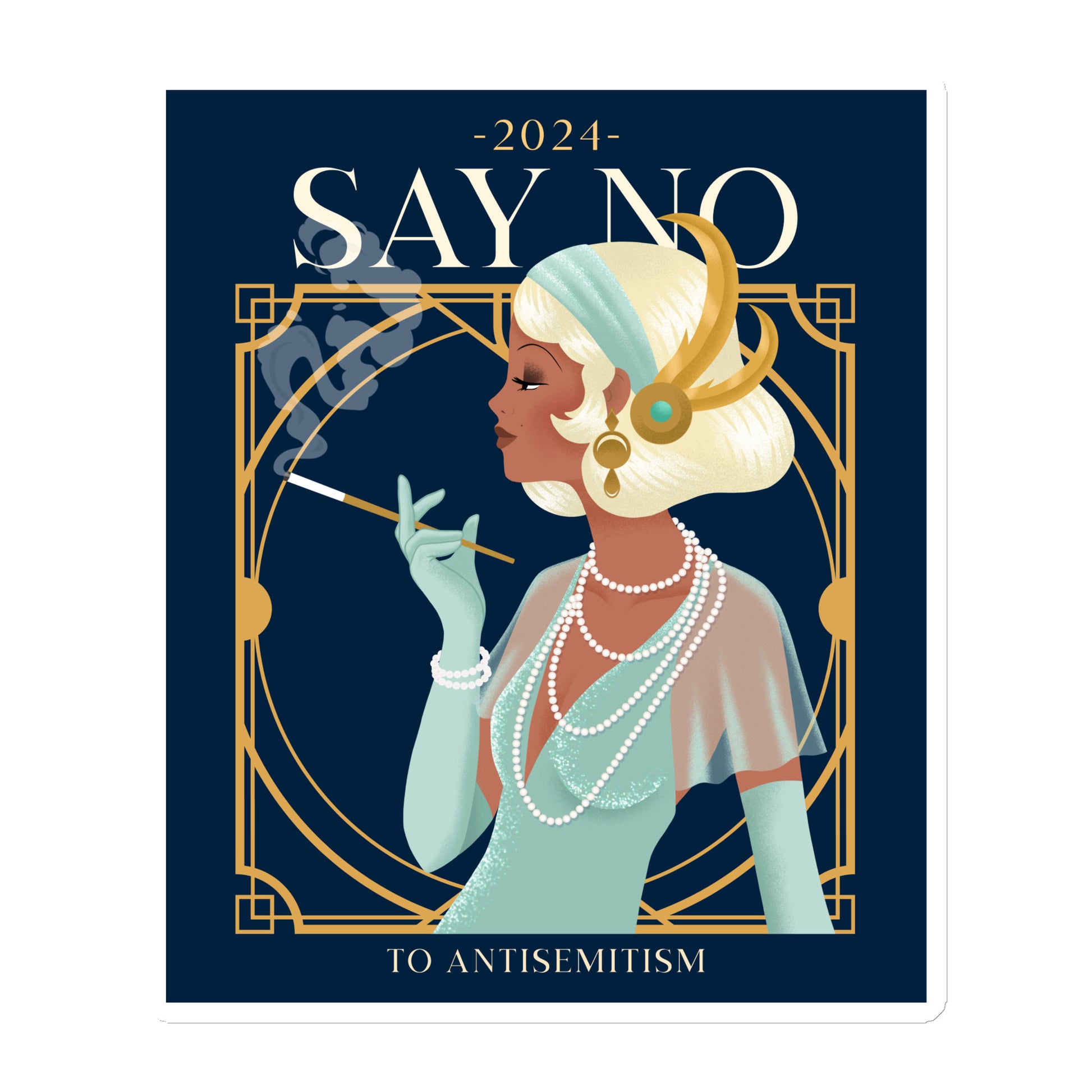 Art Deco Love Story | No Antisemitism | Die-Cut Magnet