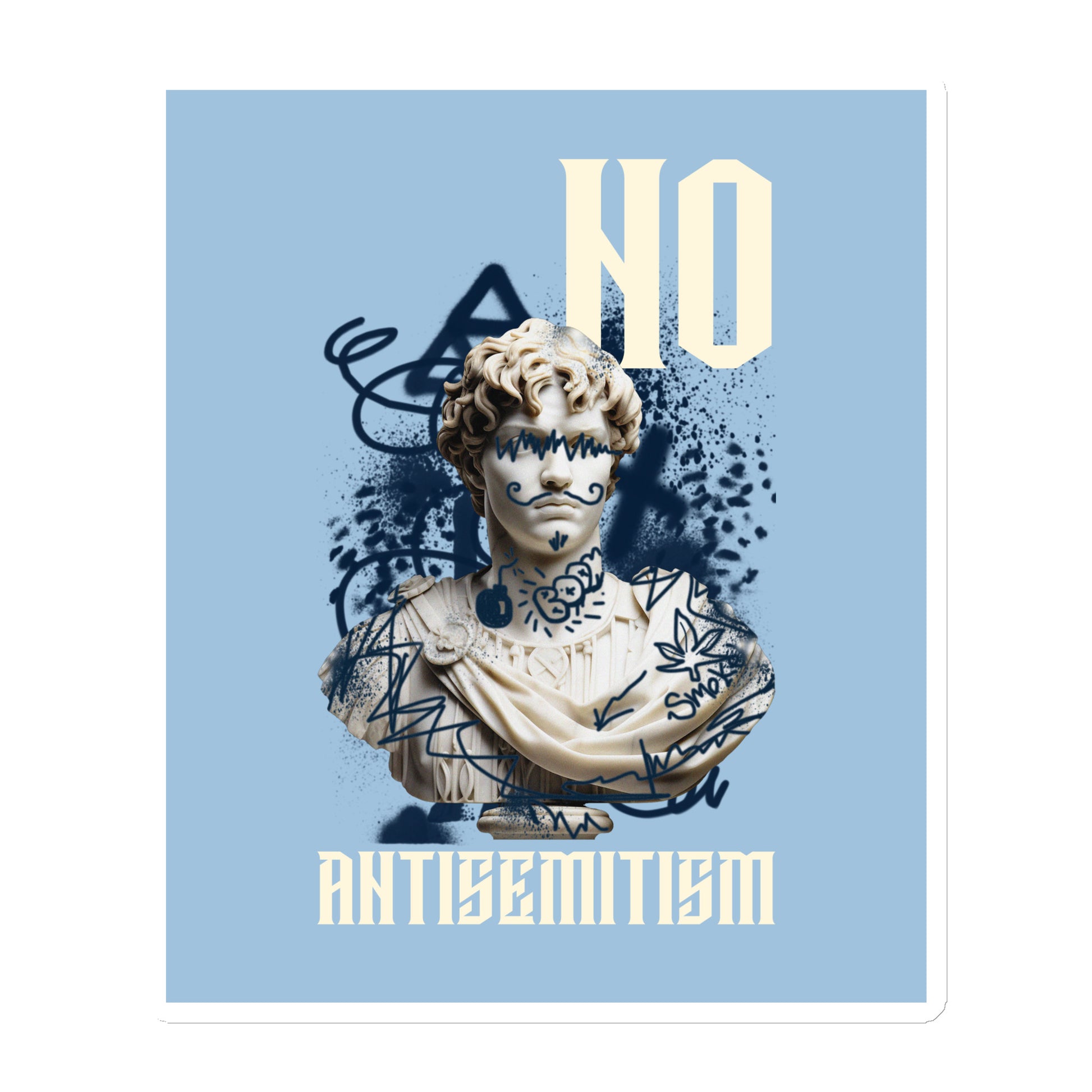 Graffiti Statue Anthem | No Antisemitism | Die-Cut Magnet