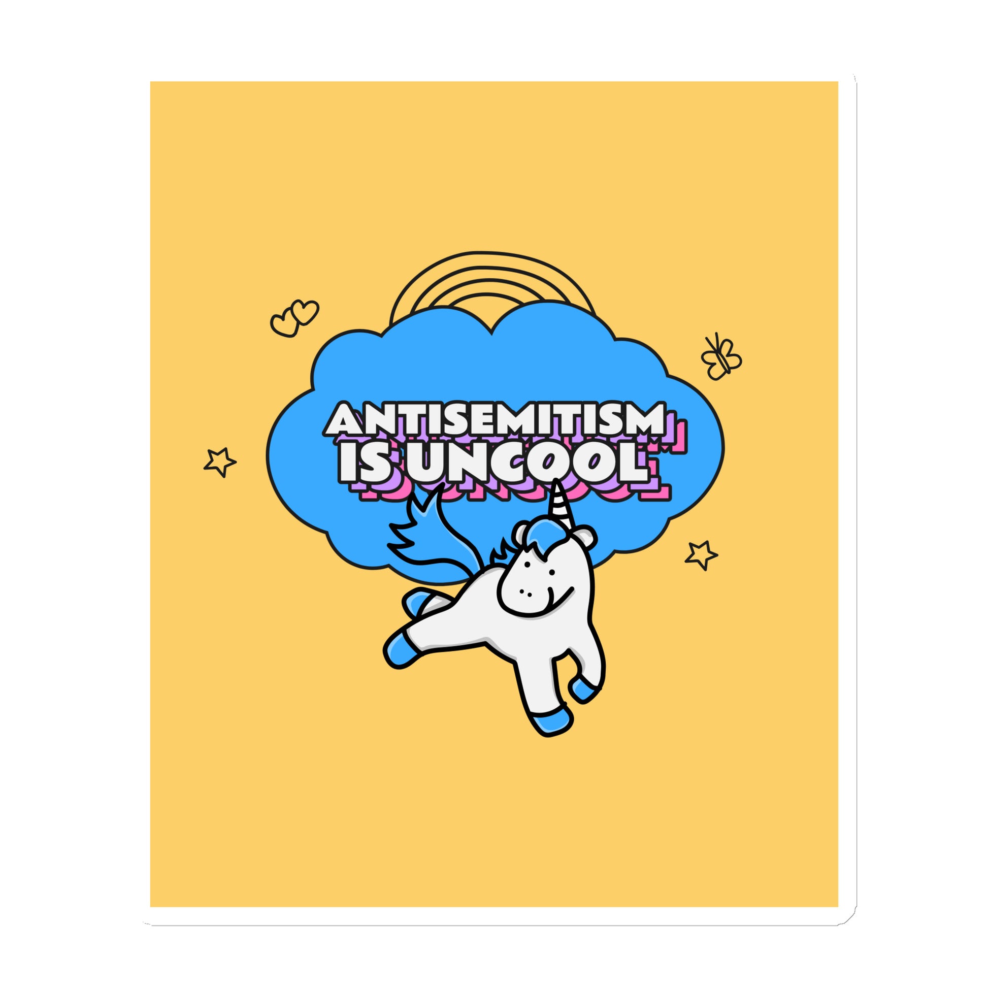 Unicorn Antisemitism Is Uncool | Die-Cut Magnet