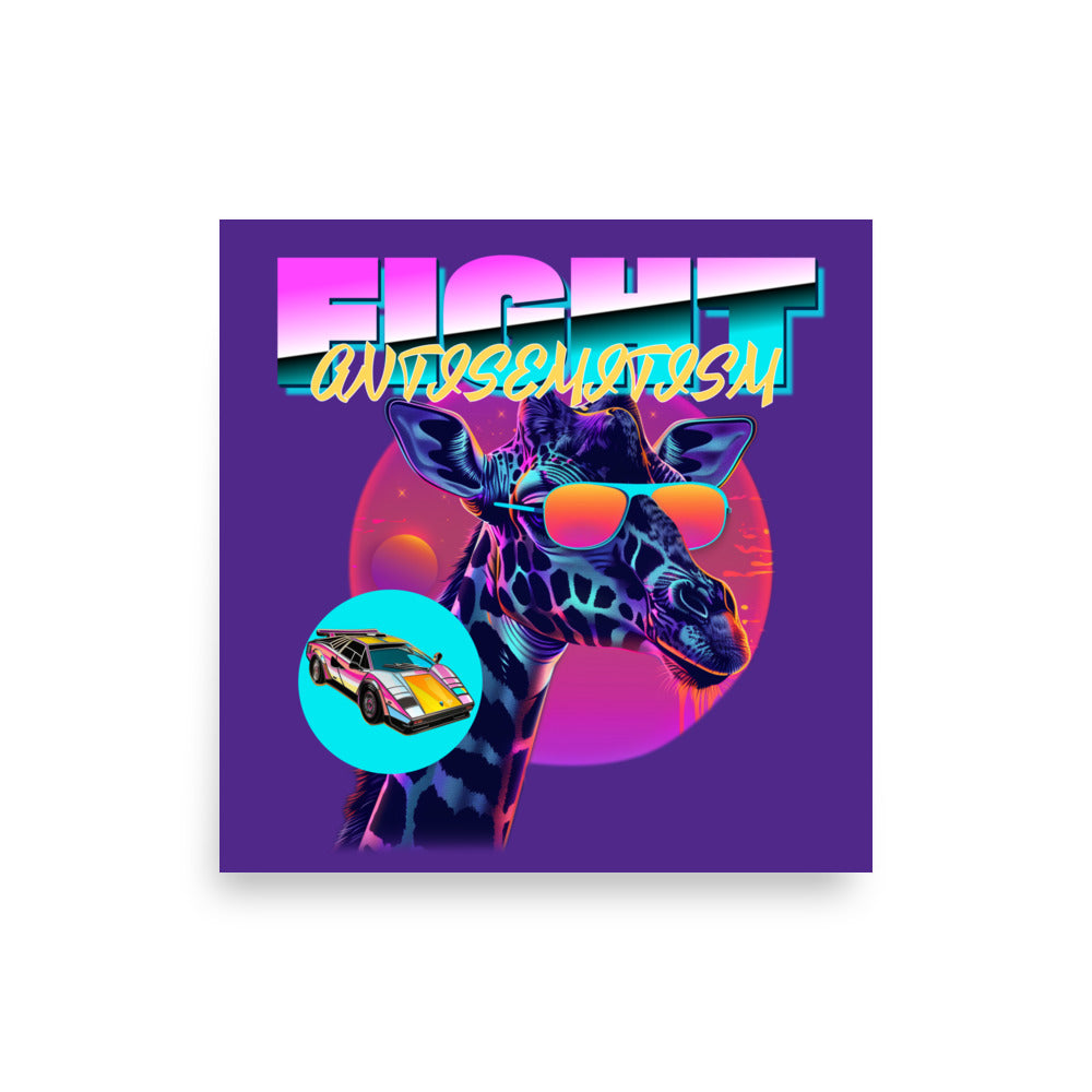 Retro Neon Animal | Fight Antisemitism | Poster