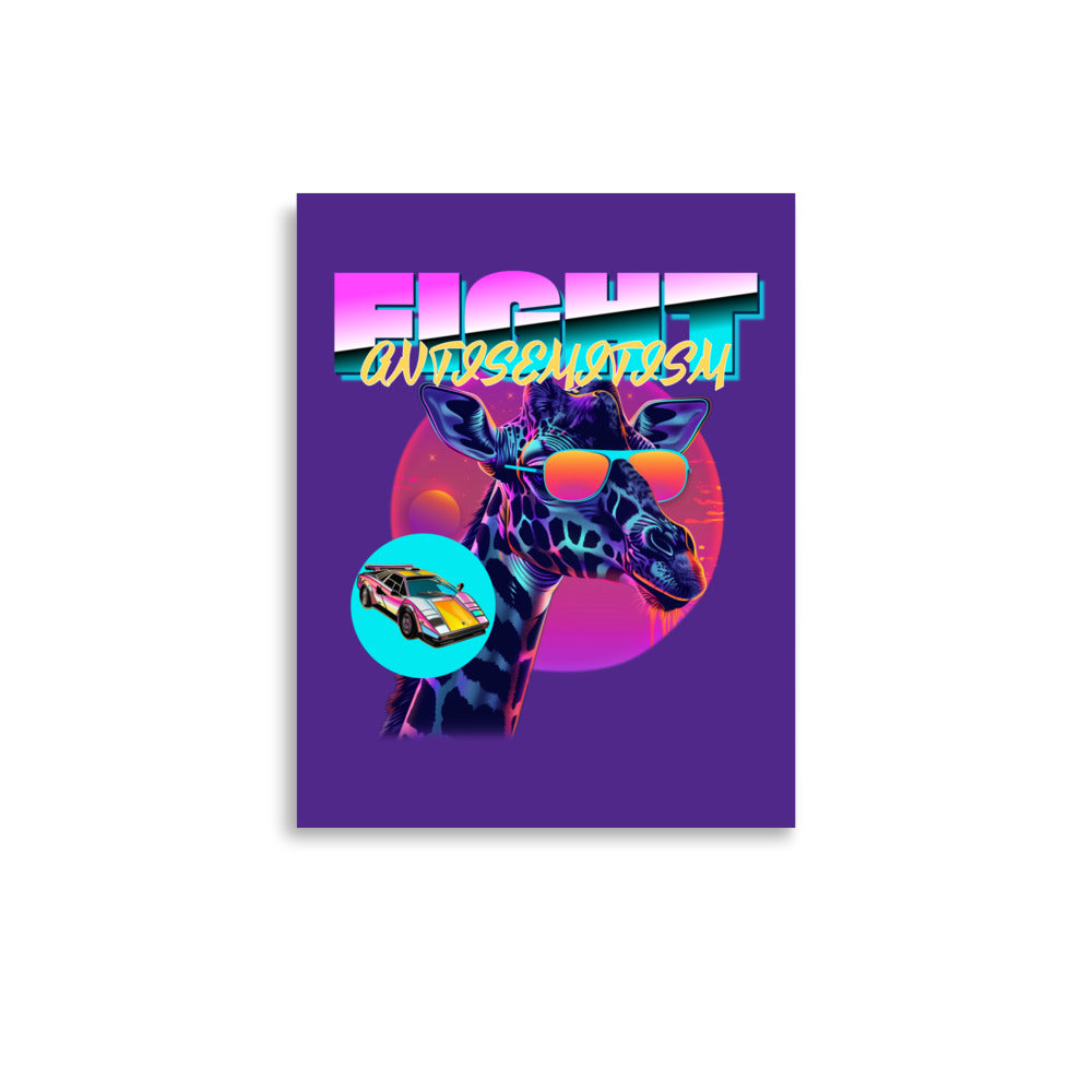 Retro Neon Animal | Fight Antisemitism | Poster