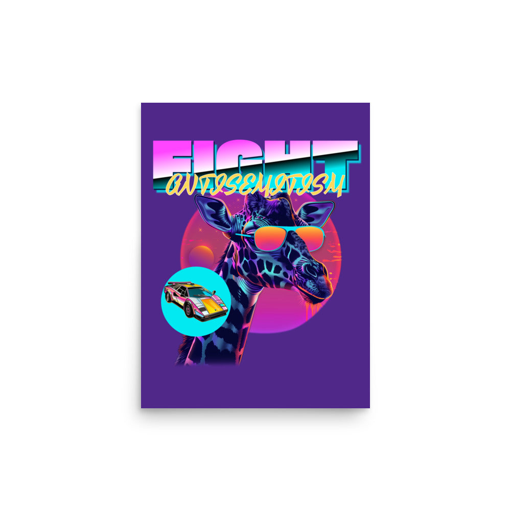 Retro Neon Animal | Fight Antisemitism | Poster