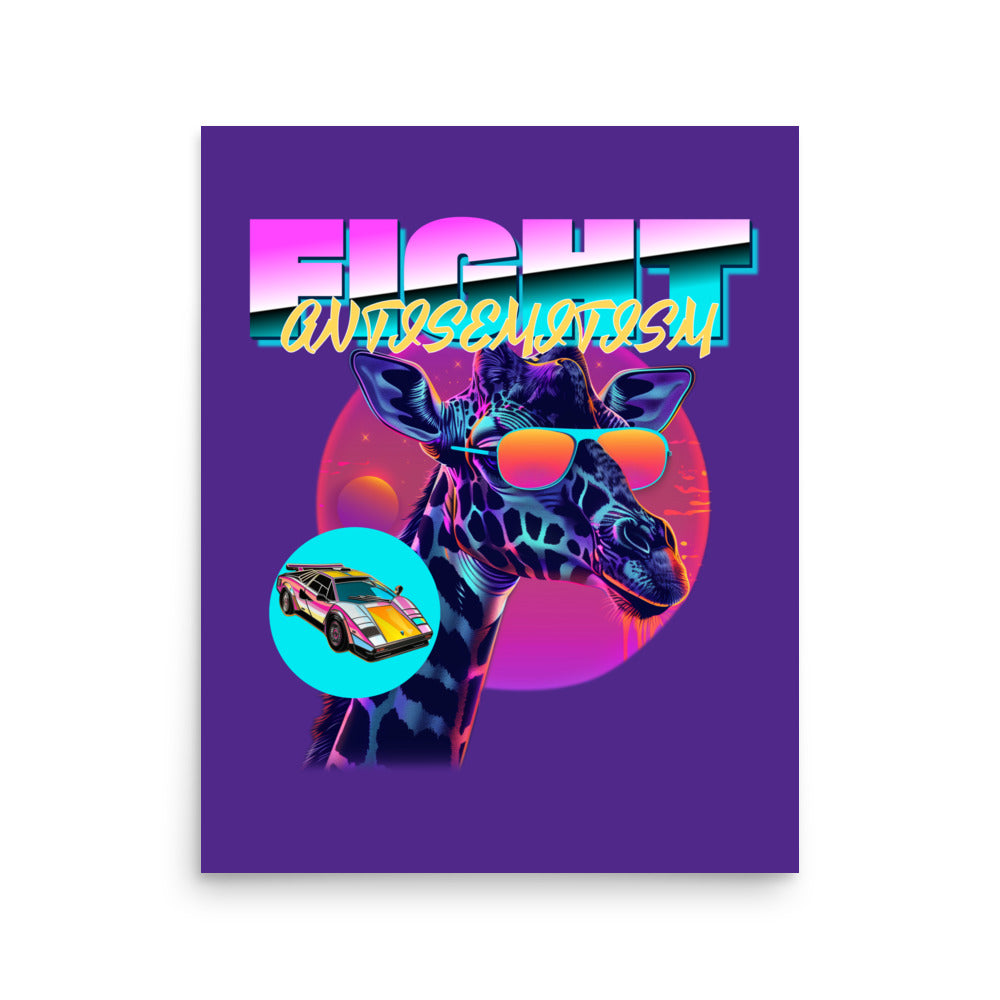 Retro Neon Animal | Fight Antisemitism | Poster