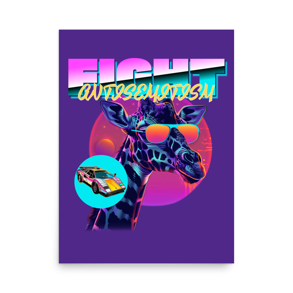 Retro Neon Animal | Fight Antisemitism | Poster