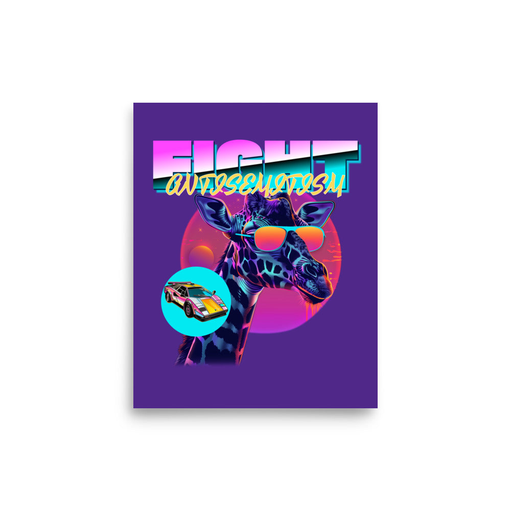 Retro Neon Animal | Fight Antisemitism | Poster