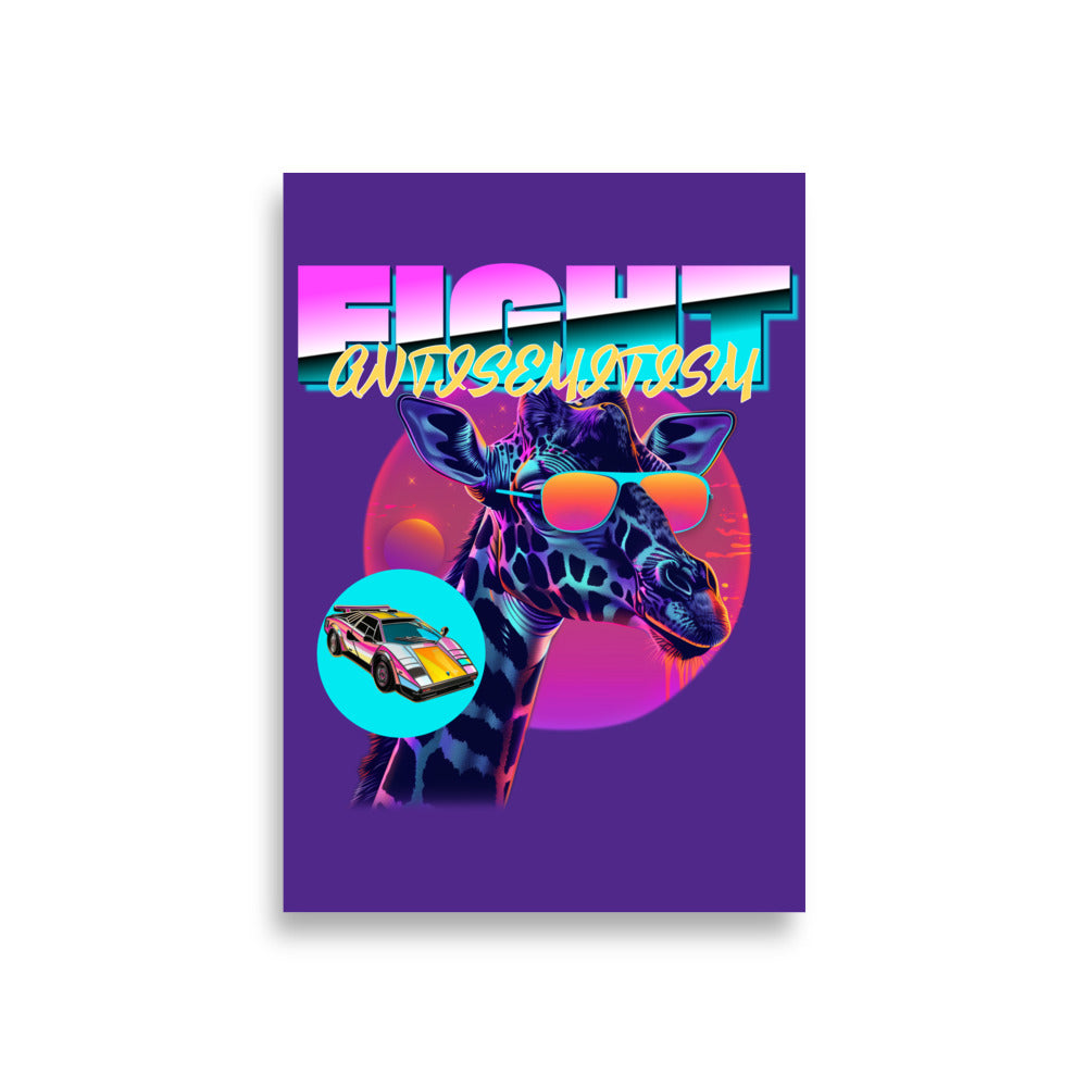 Retro Neon Animal | Fight Antisemitism | Poster