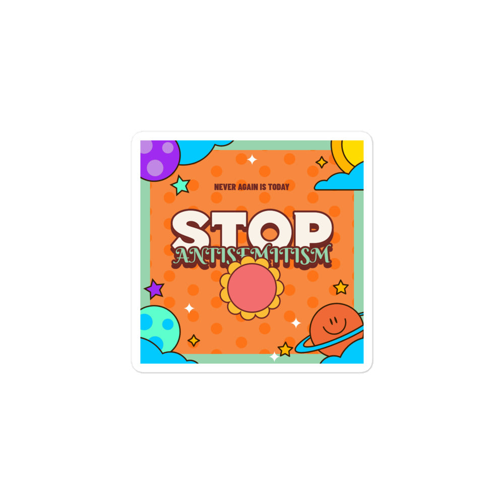 Antisemitism | Retro-Orange Style | Kiss Cut Sticker