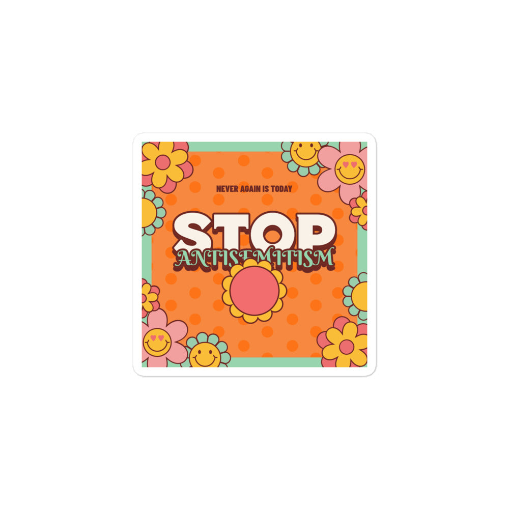 Antisemitism | Retro-Orange Style | Kiss Cut Sticker