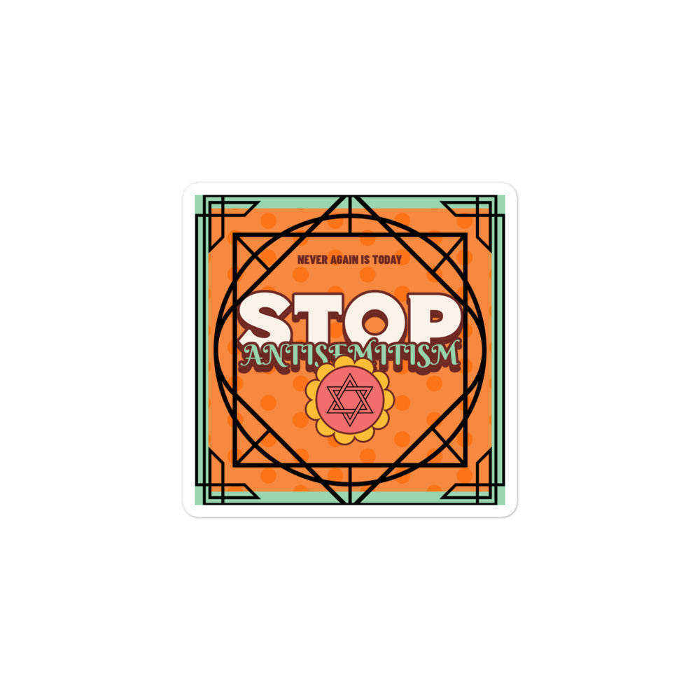 Antisemitism | Retro-Orange Style | Kiss Cut Sticker