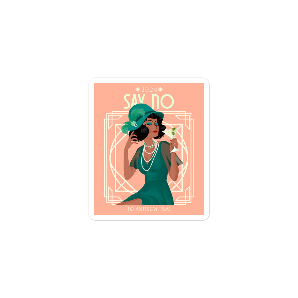 Art Deco Love Story | No Antisemitism | Kiss Cut Sticker