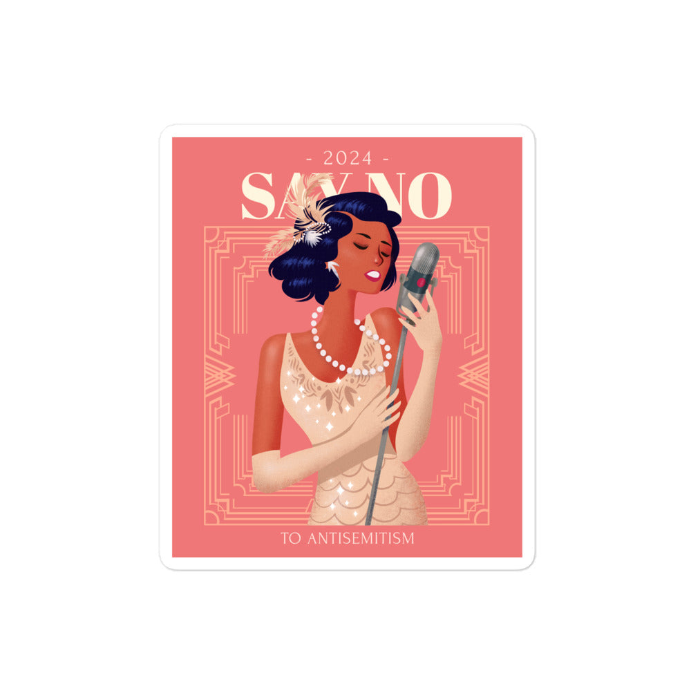 Art Deco Love Story | No Antisemitism | Kiss Cut Sticker