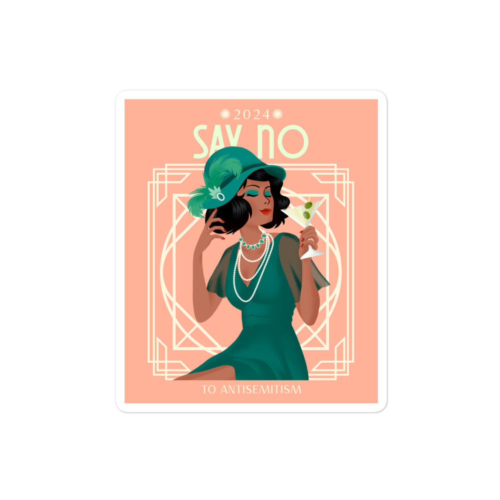 Art Deco Love Story | No Antisemitism | Kiss Cut Sticker
