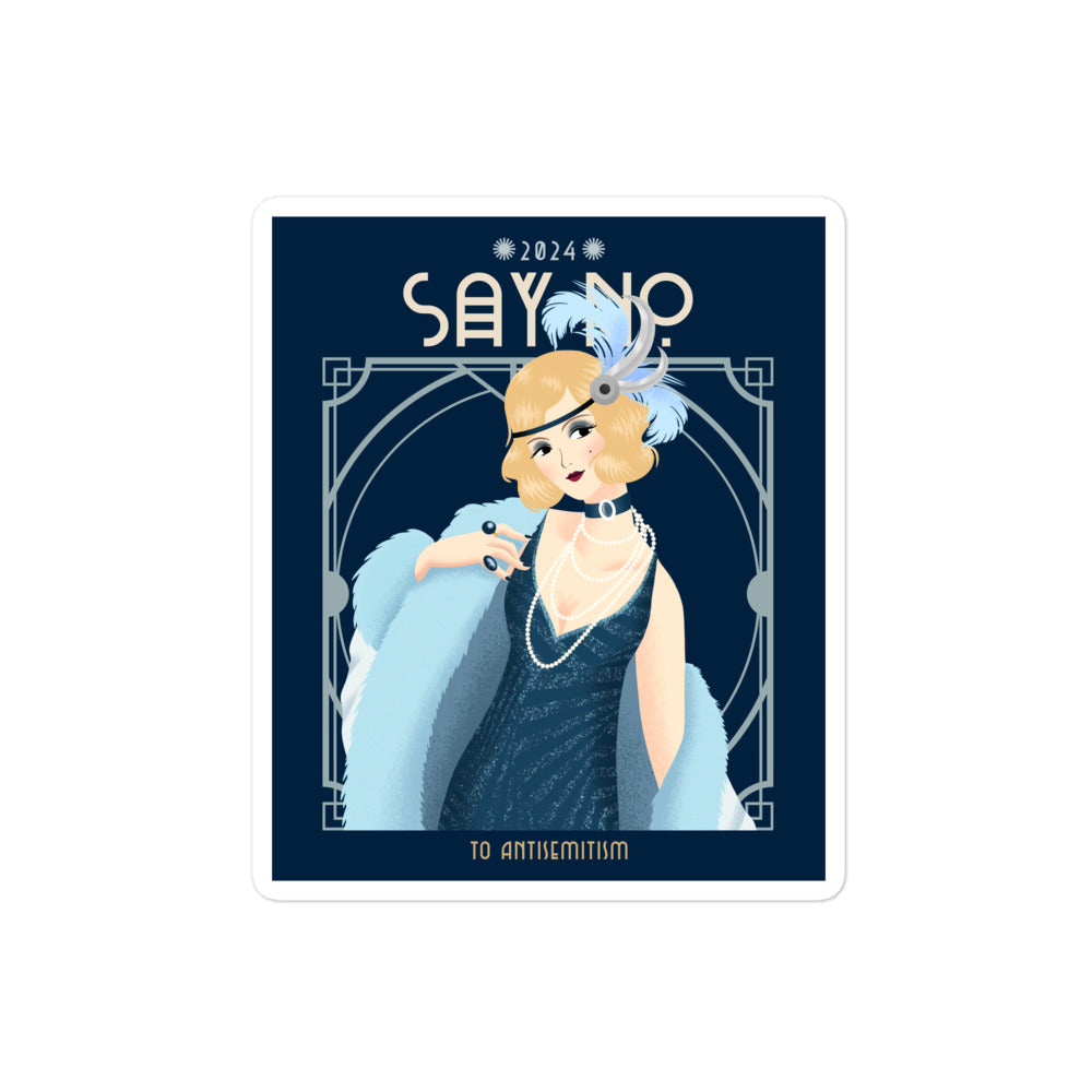 Art Deco Love Story | No Antisemitism | Kiss Cut Sticker