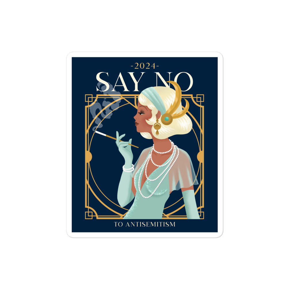 Art Deco Love Story | No Antisemitism | Kiss Cut Sticker