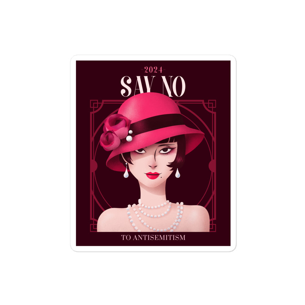 Art Deco Love Story | No Antisemitism | Kiss Cut Sticker